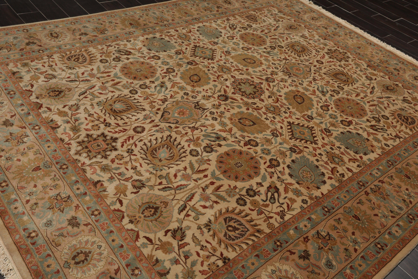 8' x 9'11" Hand Knotted Wool Traditional Agra 200 KPSI Oriental Area Rug Beige-3