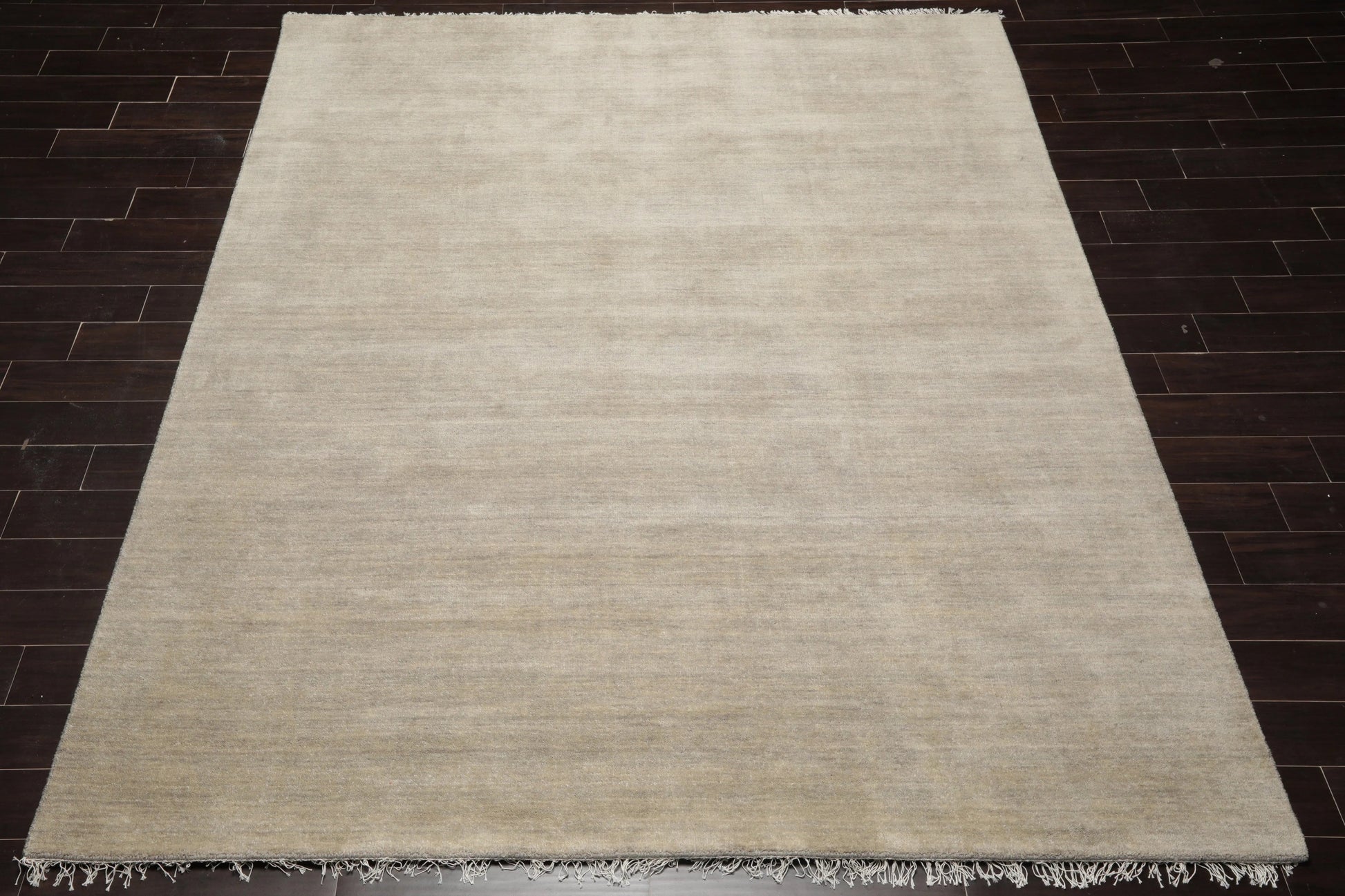 Multi Sizes Hand Loomed wool Plain Solid Minimalist Area Rug Mossy Gray-2
