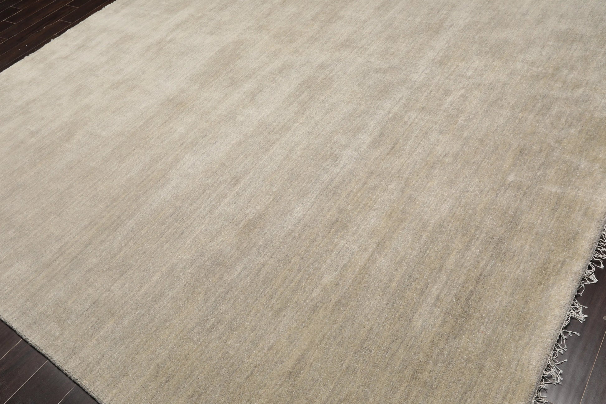 Multi Sizes Hand Loomed wool Plain Solid Minimalist Area Rug Mossy Gray-3