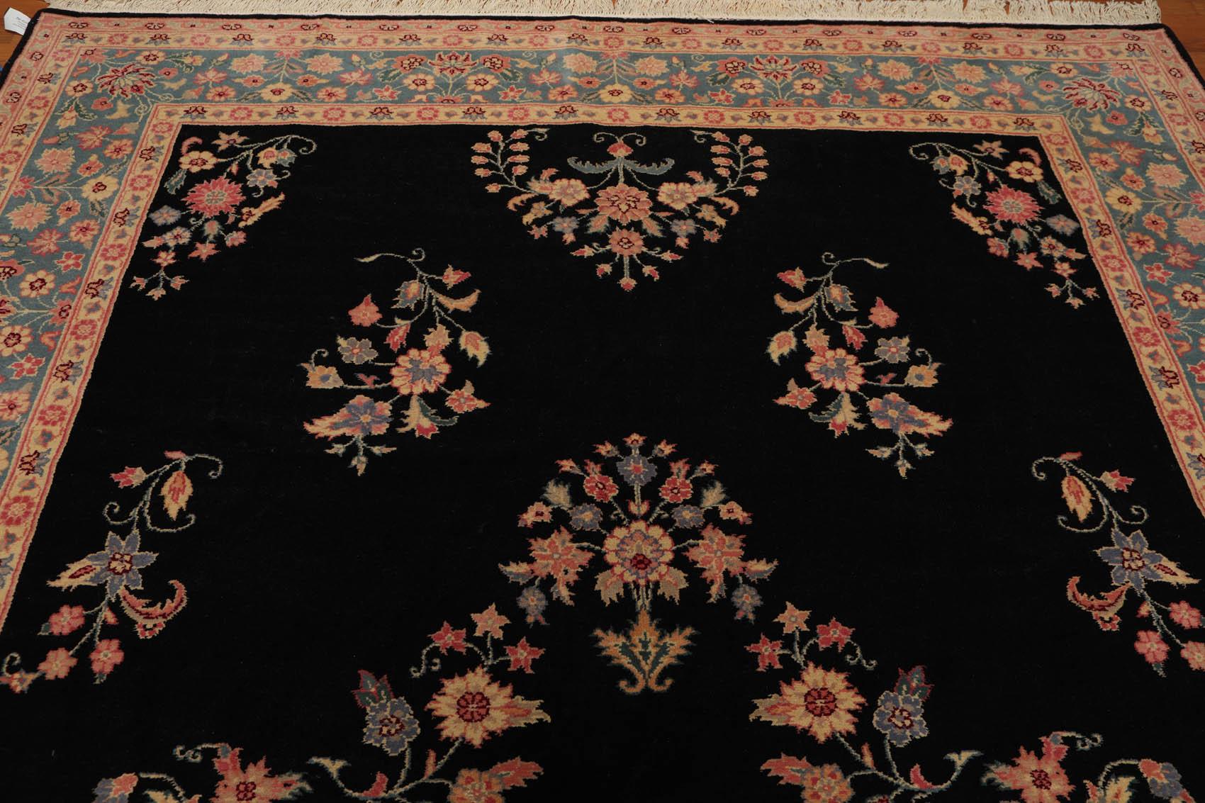 8’3" x 11’5" Hand Knotted Romanian Sarook Wool Oriental Area Rug full pile Black-4