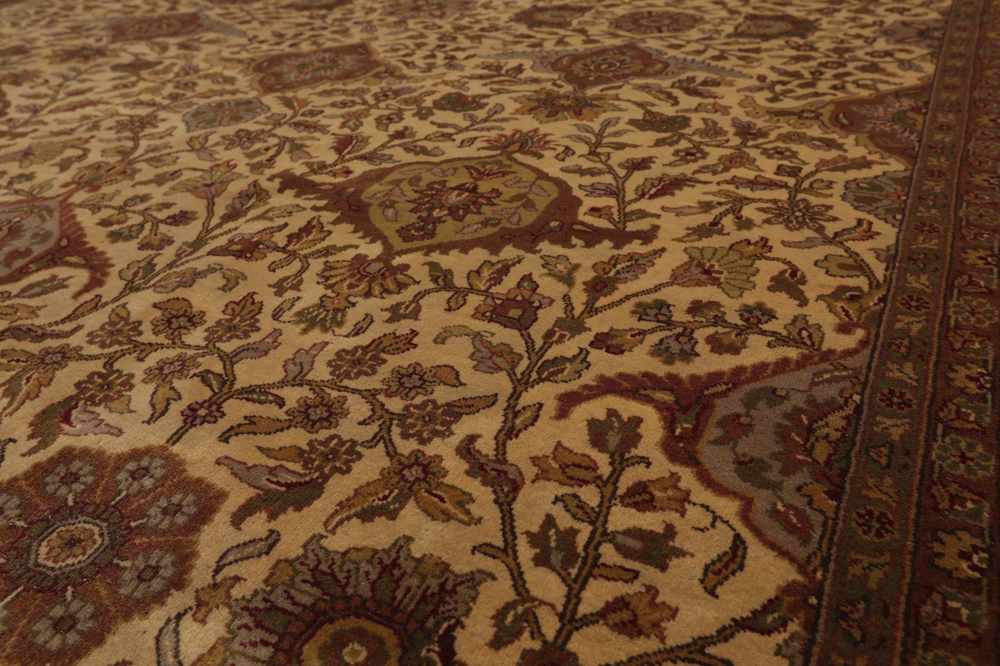 7'11" x 10'11" Hand Knotted 100% Wool 200 KPSI Jaipur Oriental Area Rug Tan-4