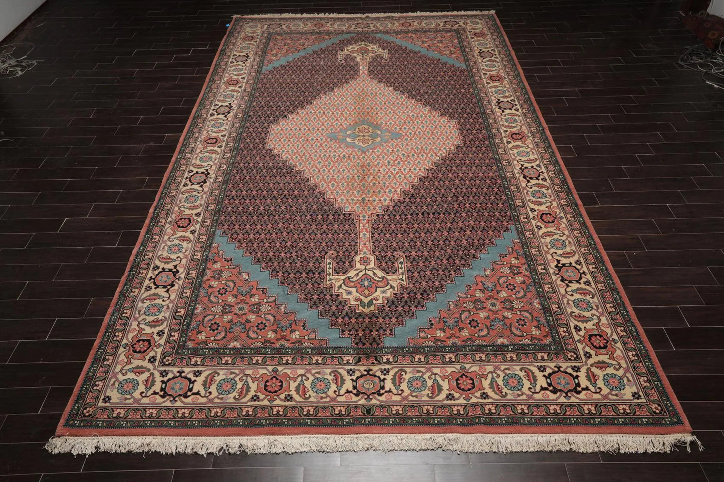 10' x 16'5'' Rare Romanian Hand Knotted 100% Wool Tabrizz Mahi Area Rug Ivory-2