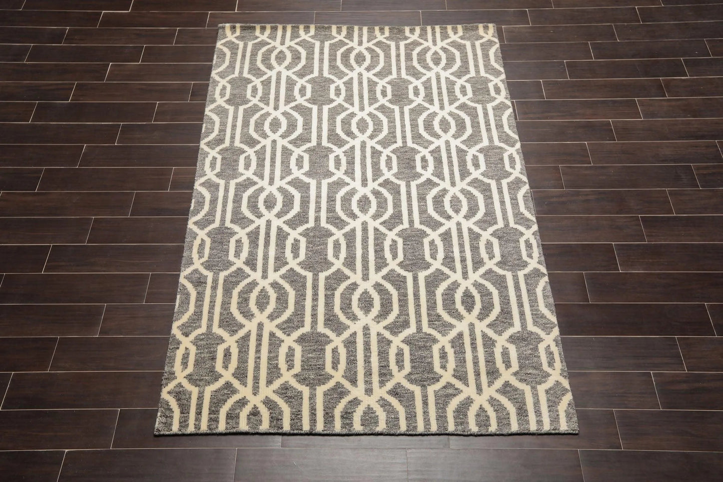 5' x 8' Hand Knotted Contemporary Designer Wool Oriental Area Rug Gray-1