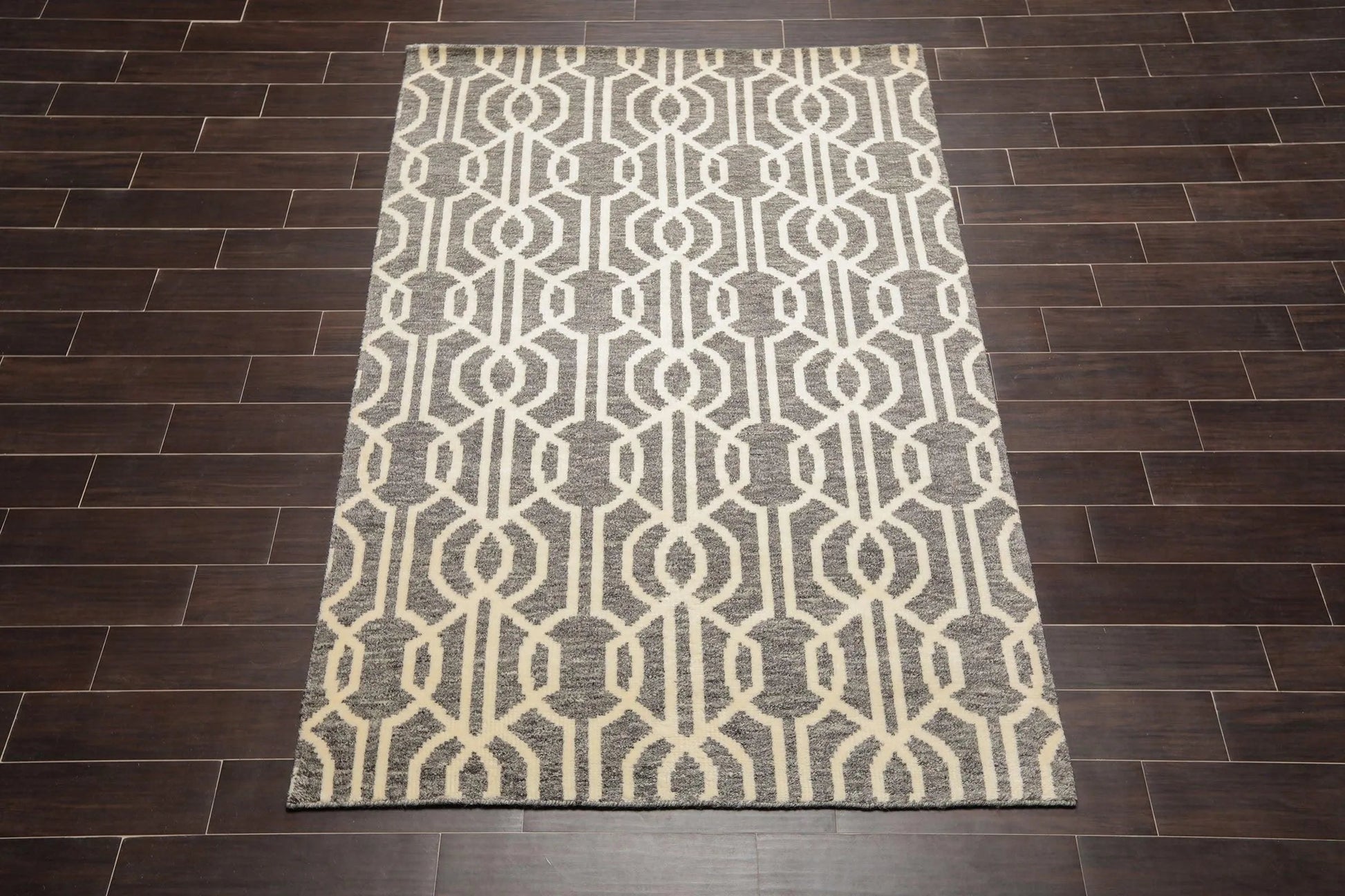 5' x 8' Hand Knotted Contemporary Designer Wool Oriental Area Rug Gray-1
