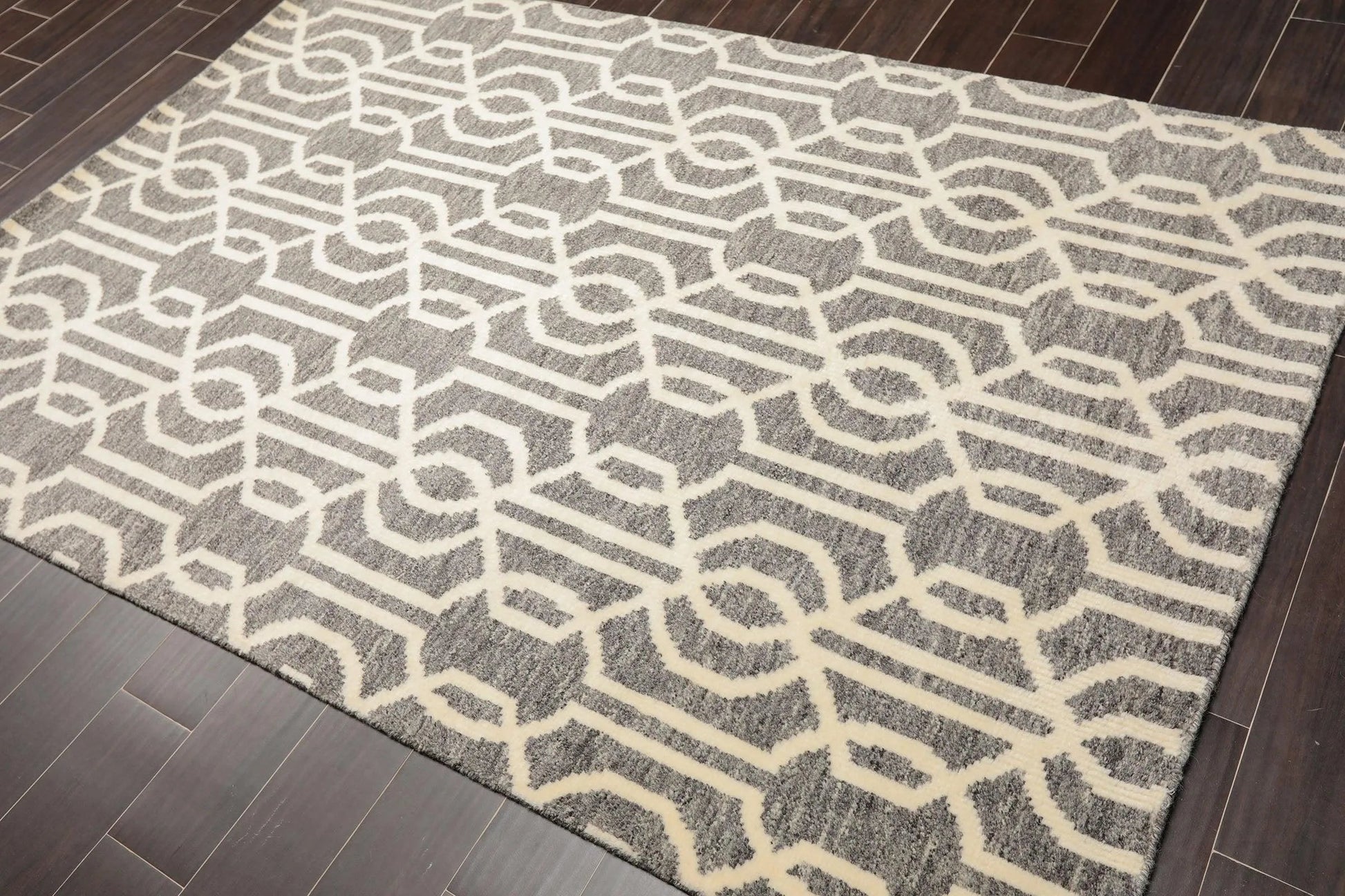 5' x 8' Hand Knotted Contemporary Designer Wool Oriental Area Rug Gray-2