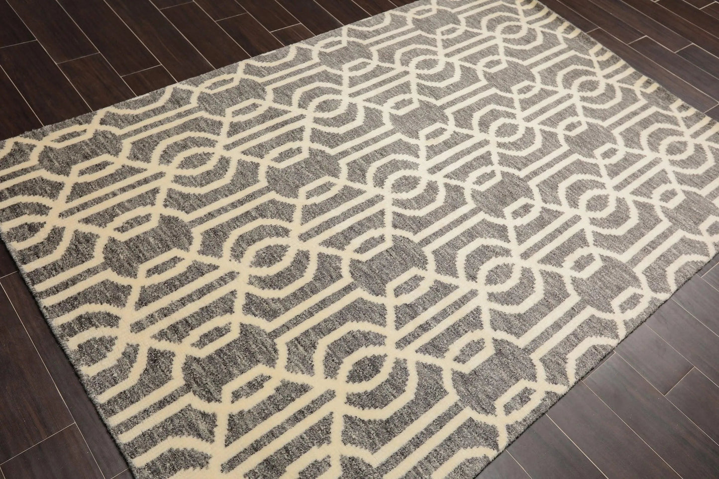 5' x 8' Hand Knotted Contemporary Designer Wool Oriental Area Rug Gray-3