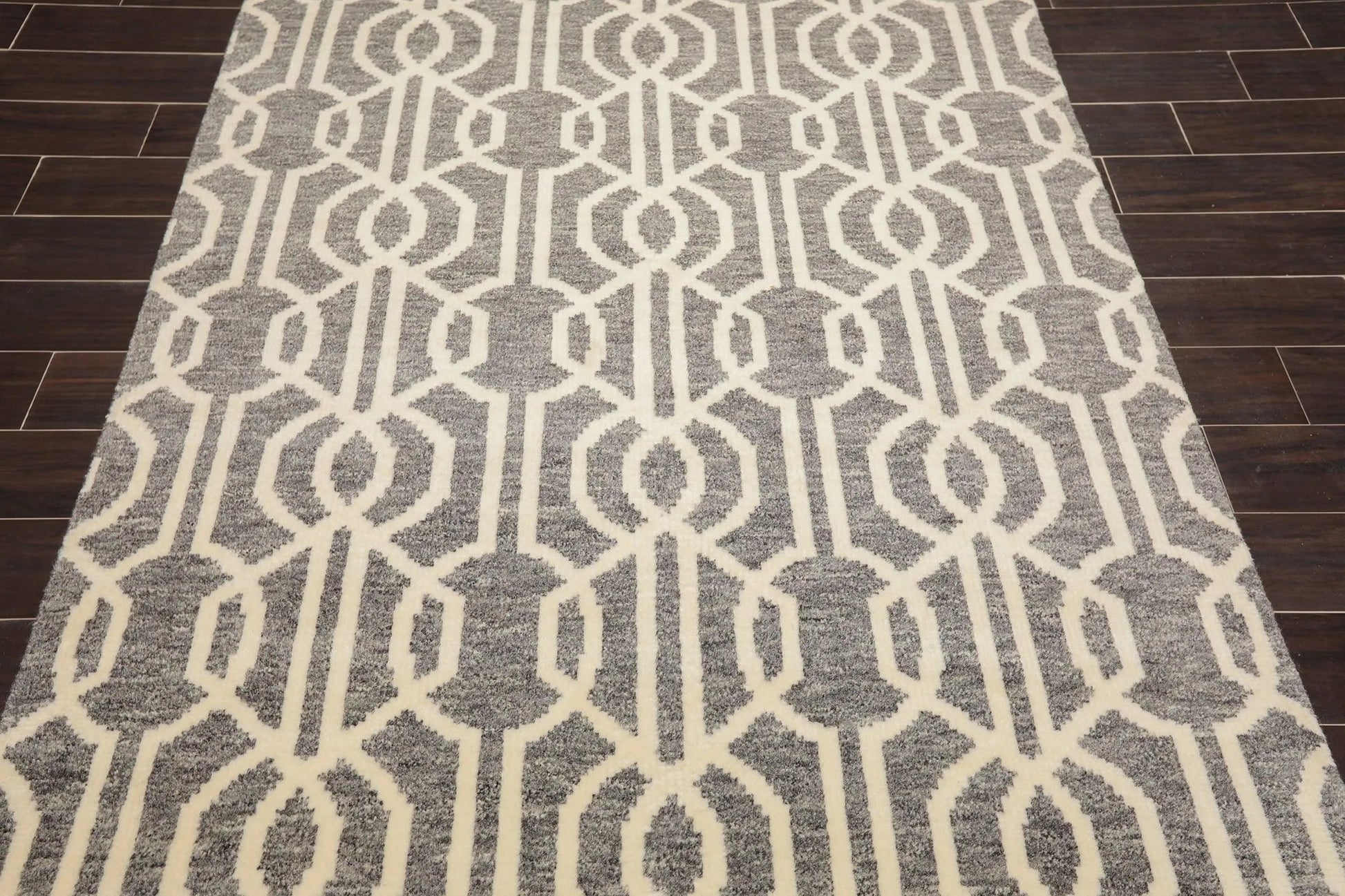 5' x 8' Hand Knotted Contemporary Designer Wool Oriental Area Rug Gray-4