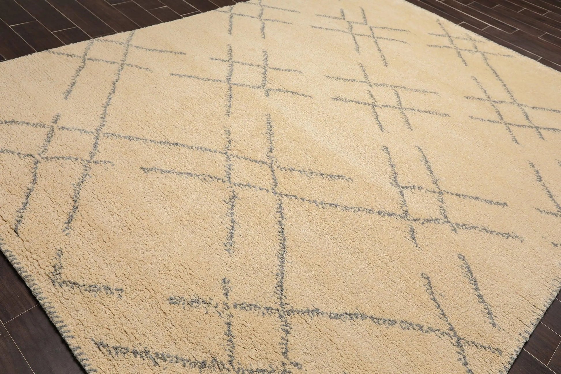 8 x 10 Hand Knotted 100% Wool Moroccan Designer Oriental Area Rug Ivory-4