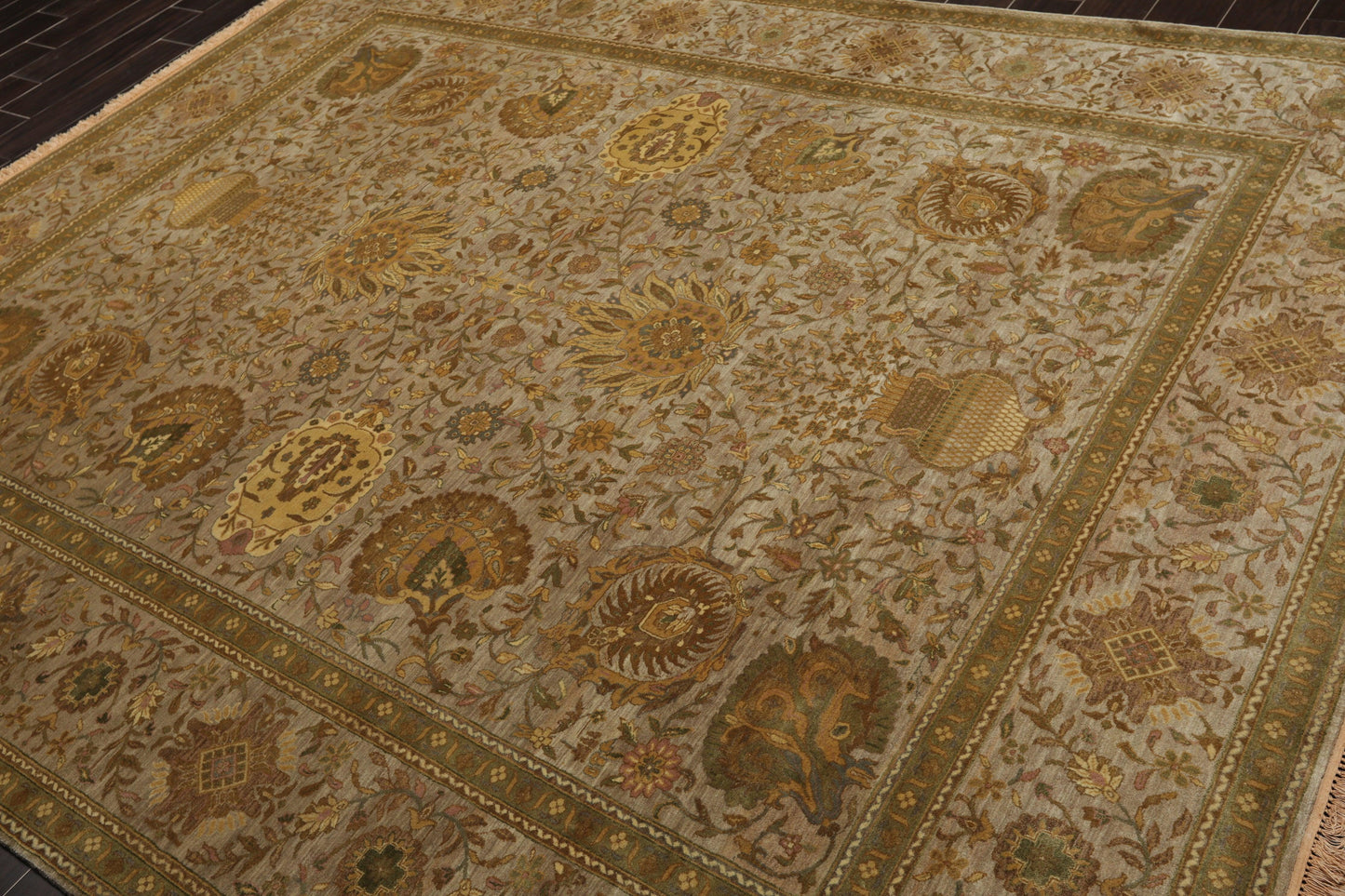 8' x 9'10" Hand Knotted 100% Wool Traditional 250 KPSI Oriental Area Rug Taupe-2