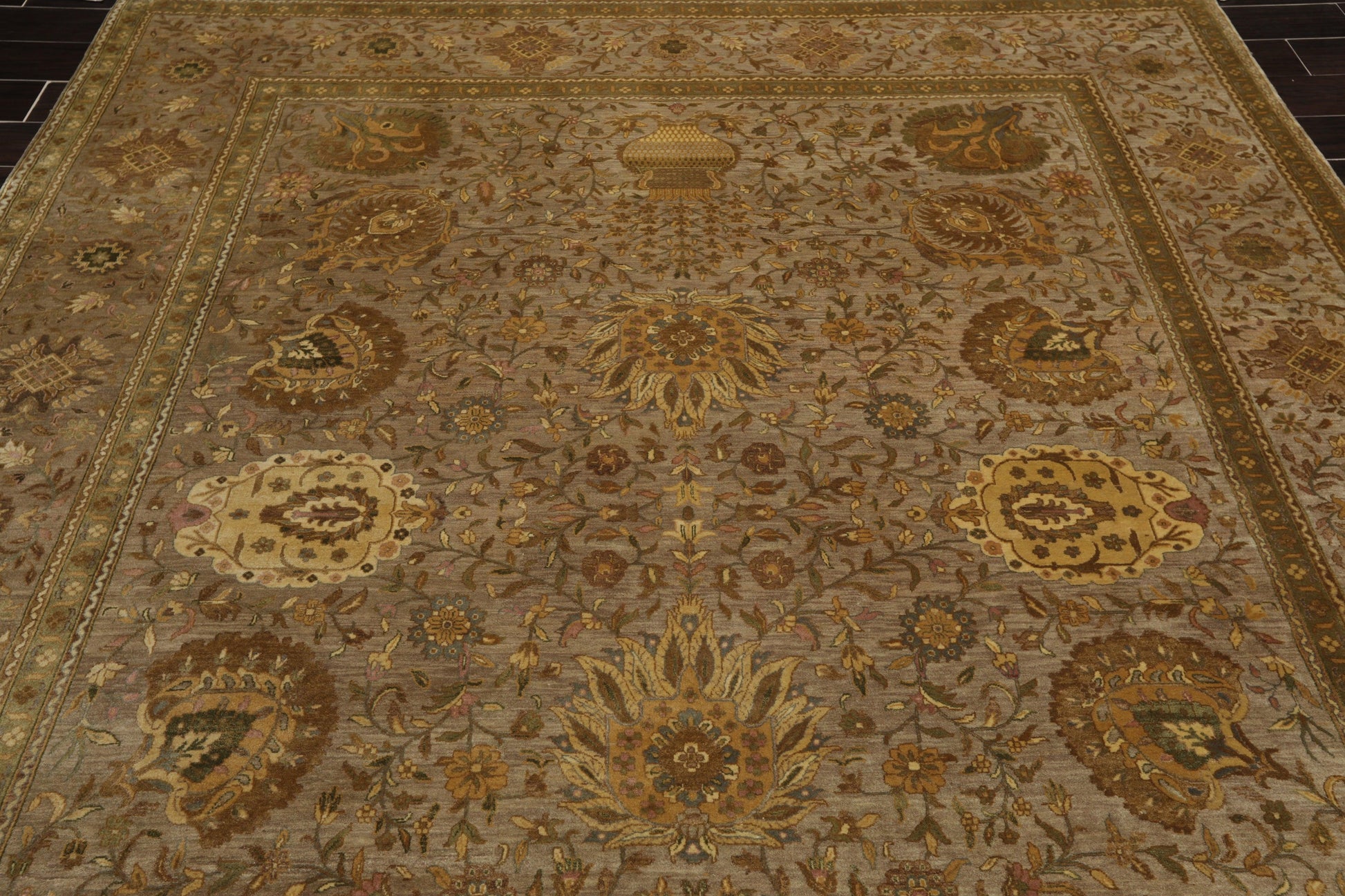 8' x 9'10" Hand Knotted 100% Wool Traditional 250 KPSI Oriental Area Rug Taupe-3