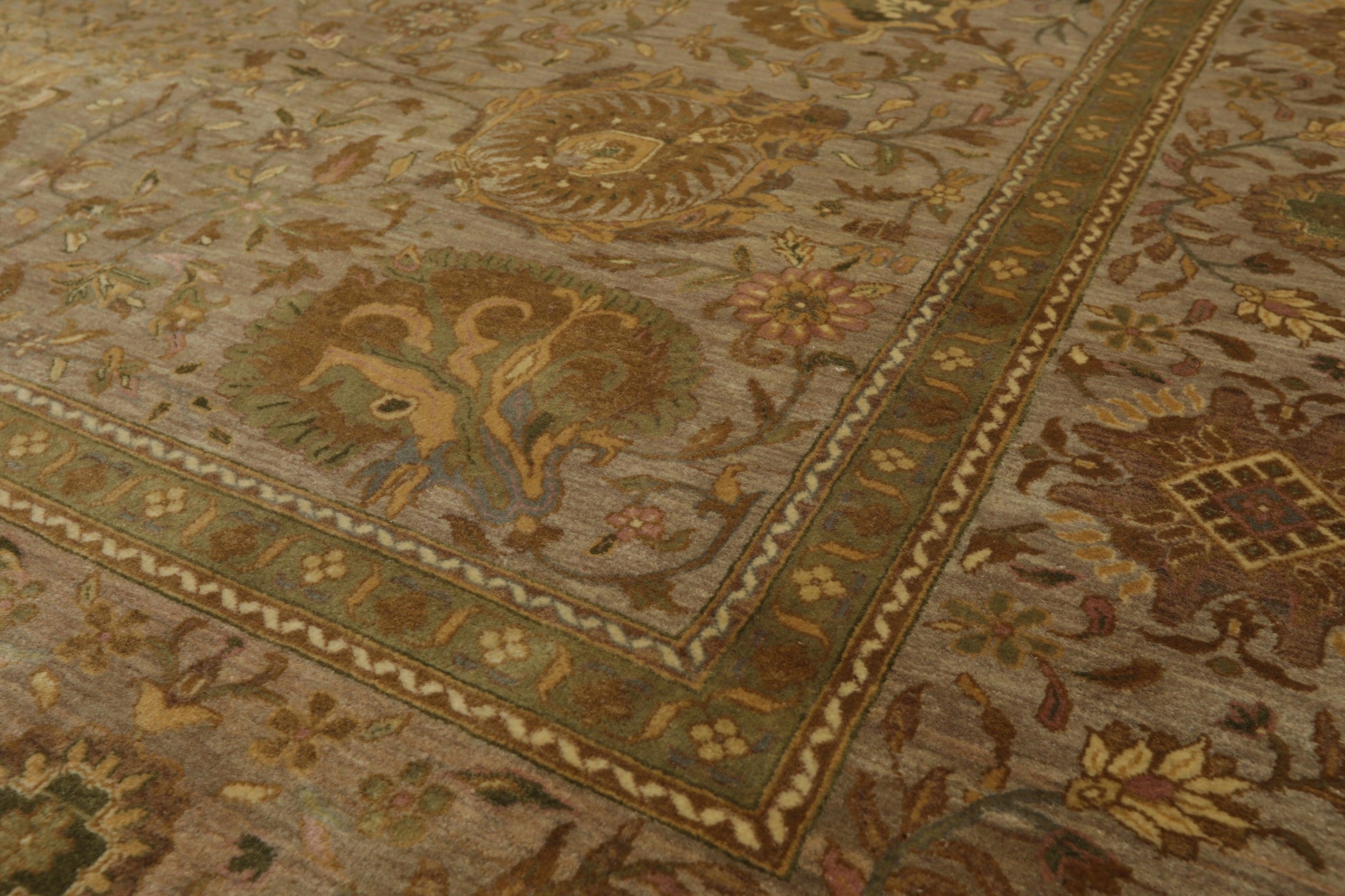 8' x 9'10" Hand Knotted 100% Wool Traditional 250 KPSI Oriental Area Rug Taupe-4