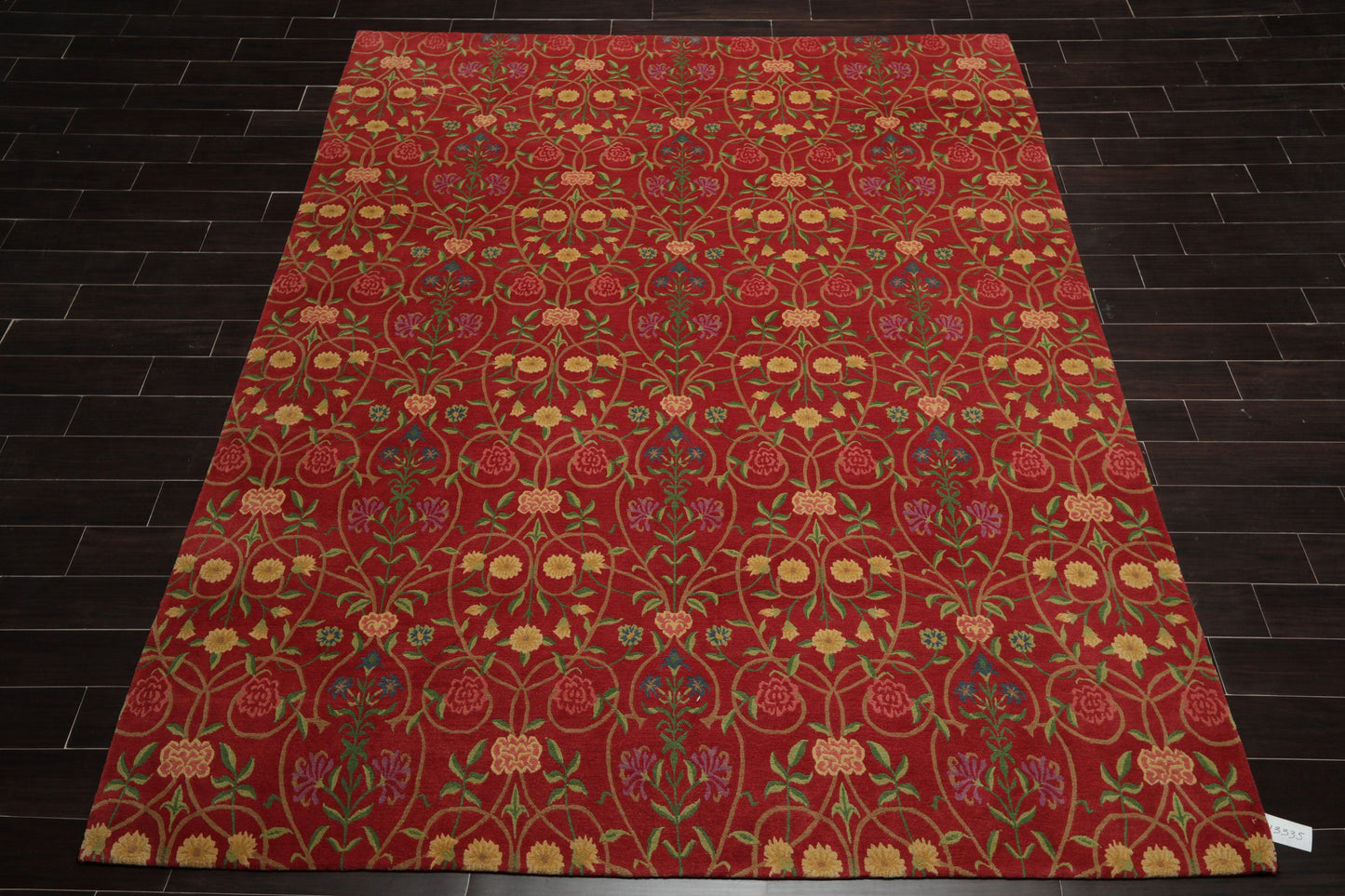8' x 10'1" Lapchi Hand Knotted 100% Wool Floral Tibetan Oriental Area Rug Coral-1
