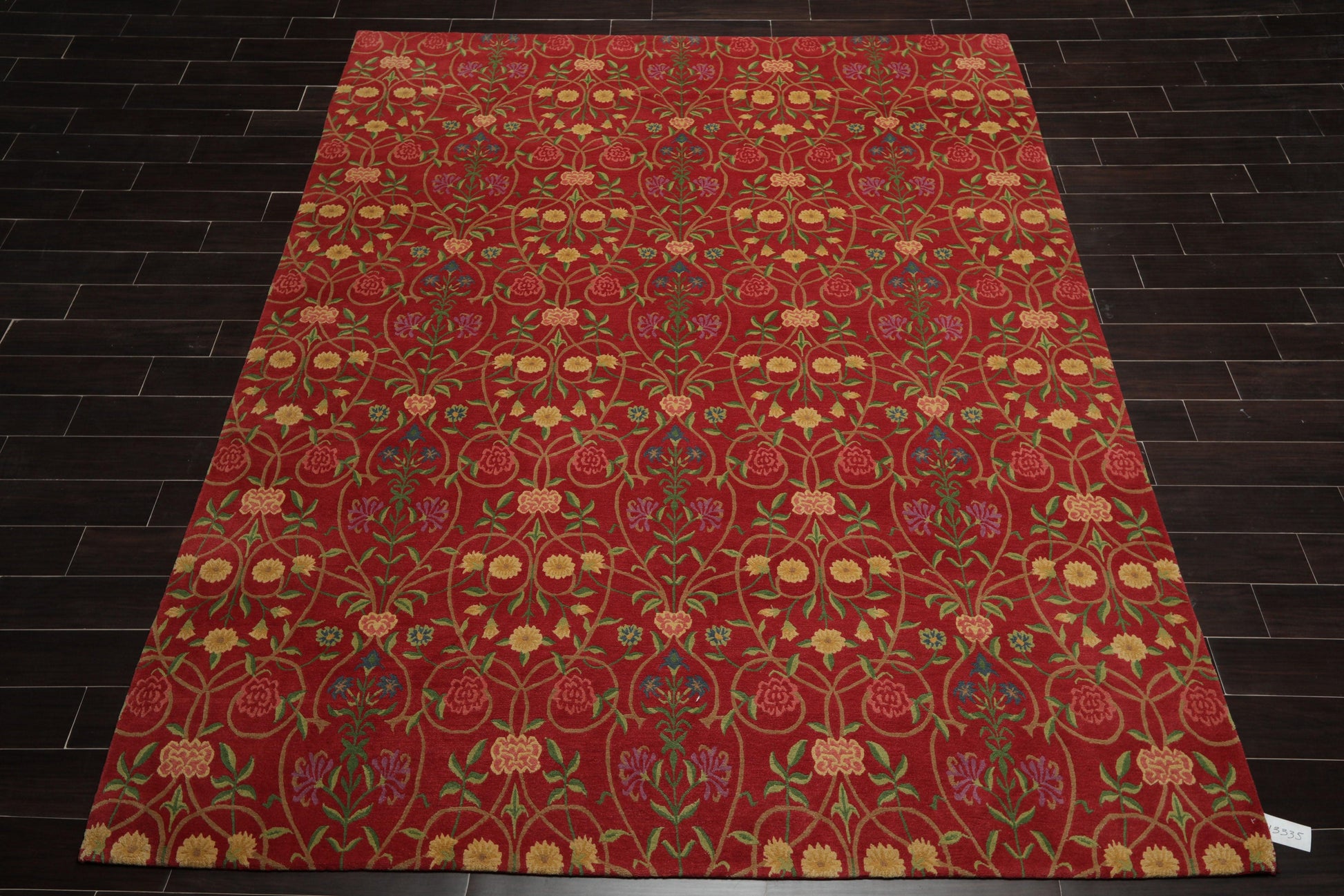 8' x 10'1" Lapchi Hand Knotted 100% Wool Floral Tibetan Oriental Area Rug Coral-1
