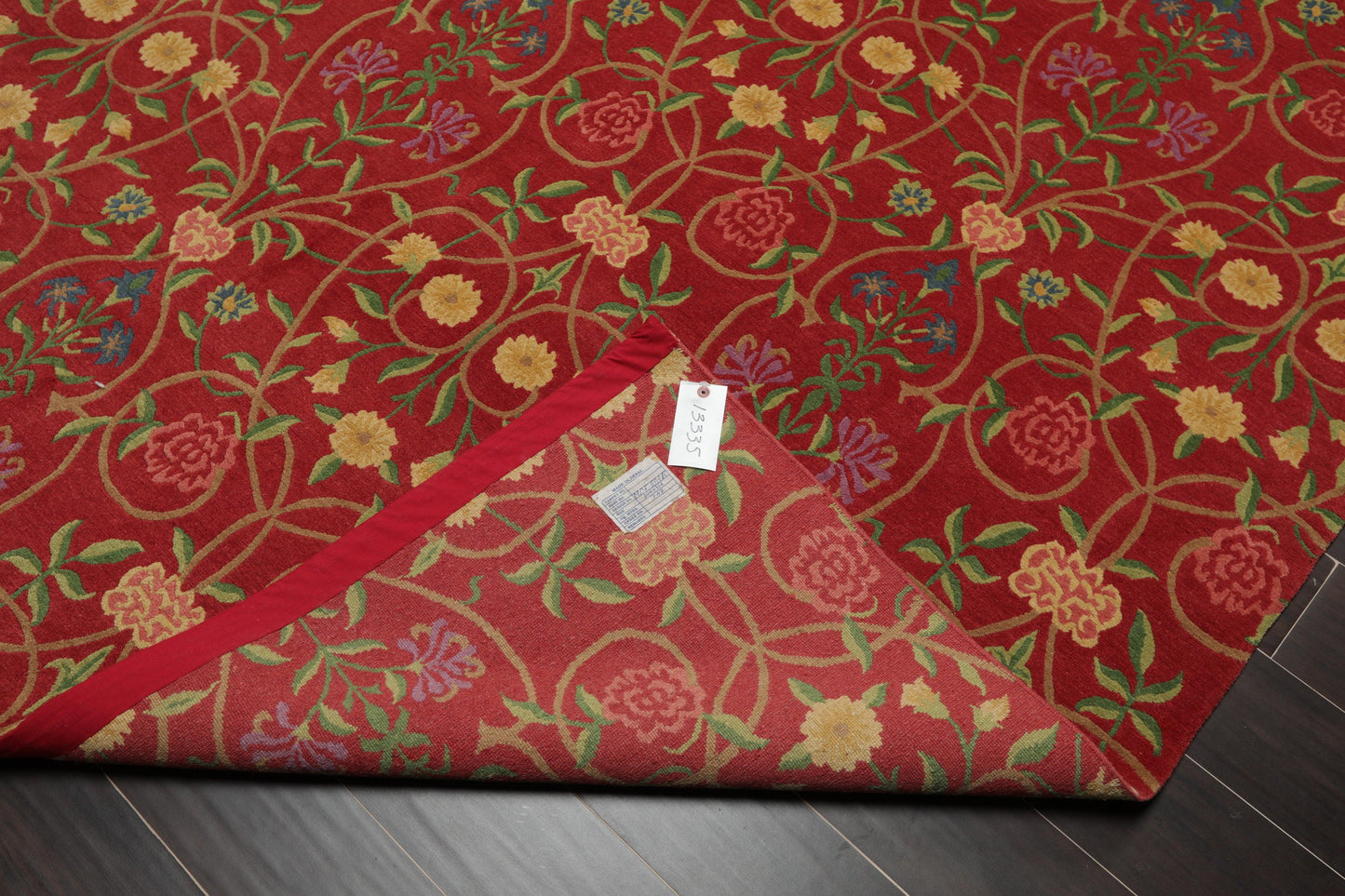 8' x 10'1" Lapchi Hand Knotted 100% Wool Floral Tibetan Oriental Area Rug Coral-4