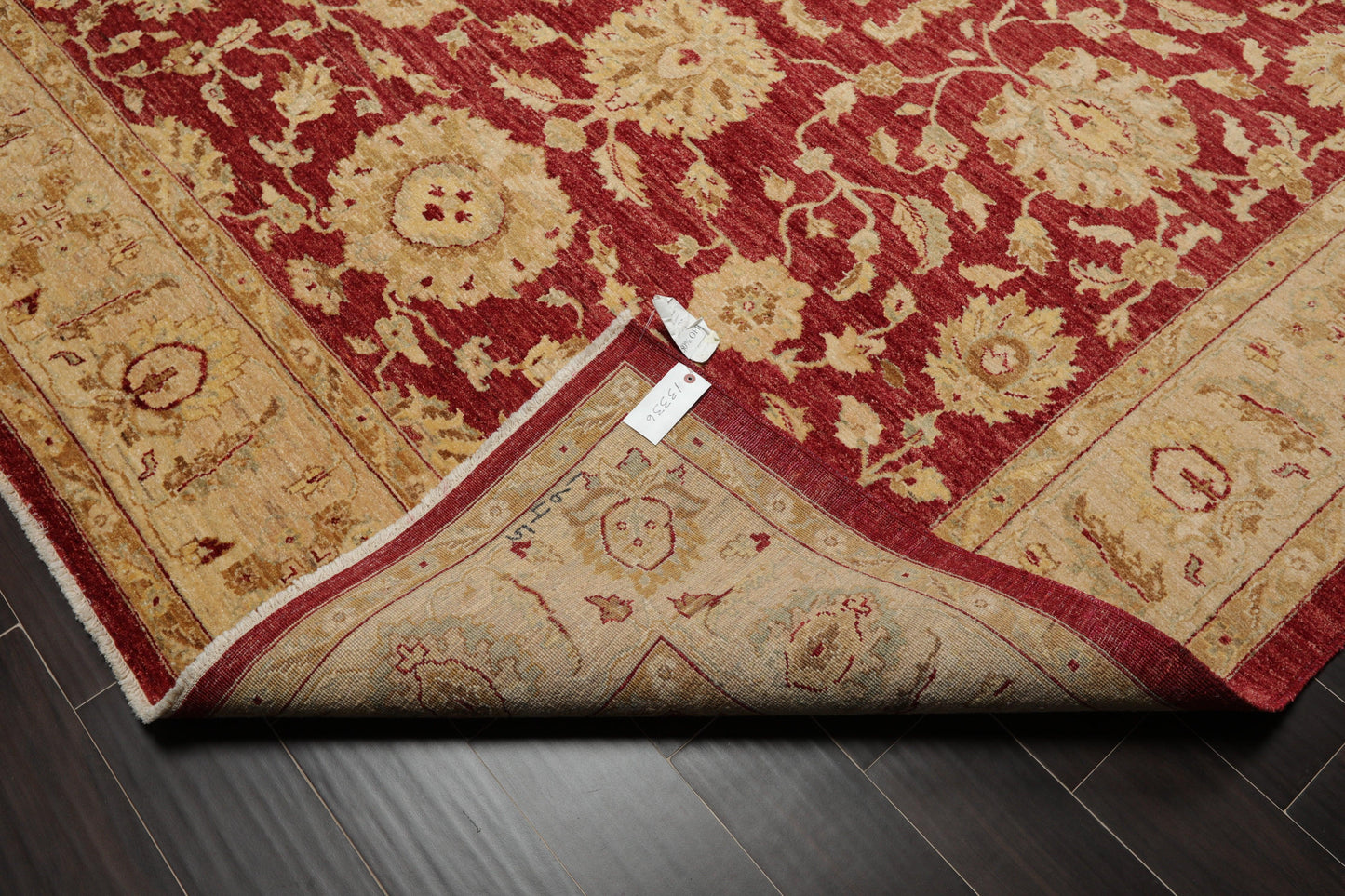 7'8" x 9'11" Hand Knotted Border Stone Wash Peshawar Vegetable Dye Area Rug Rusty Red-4