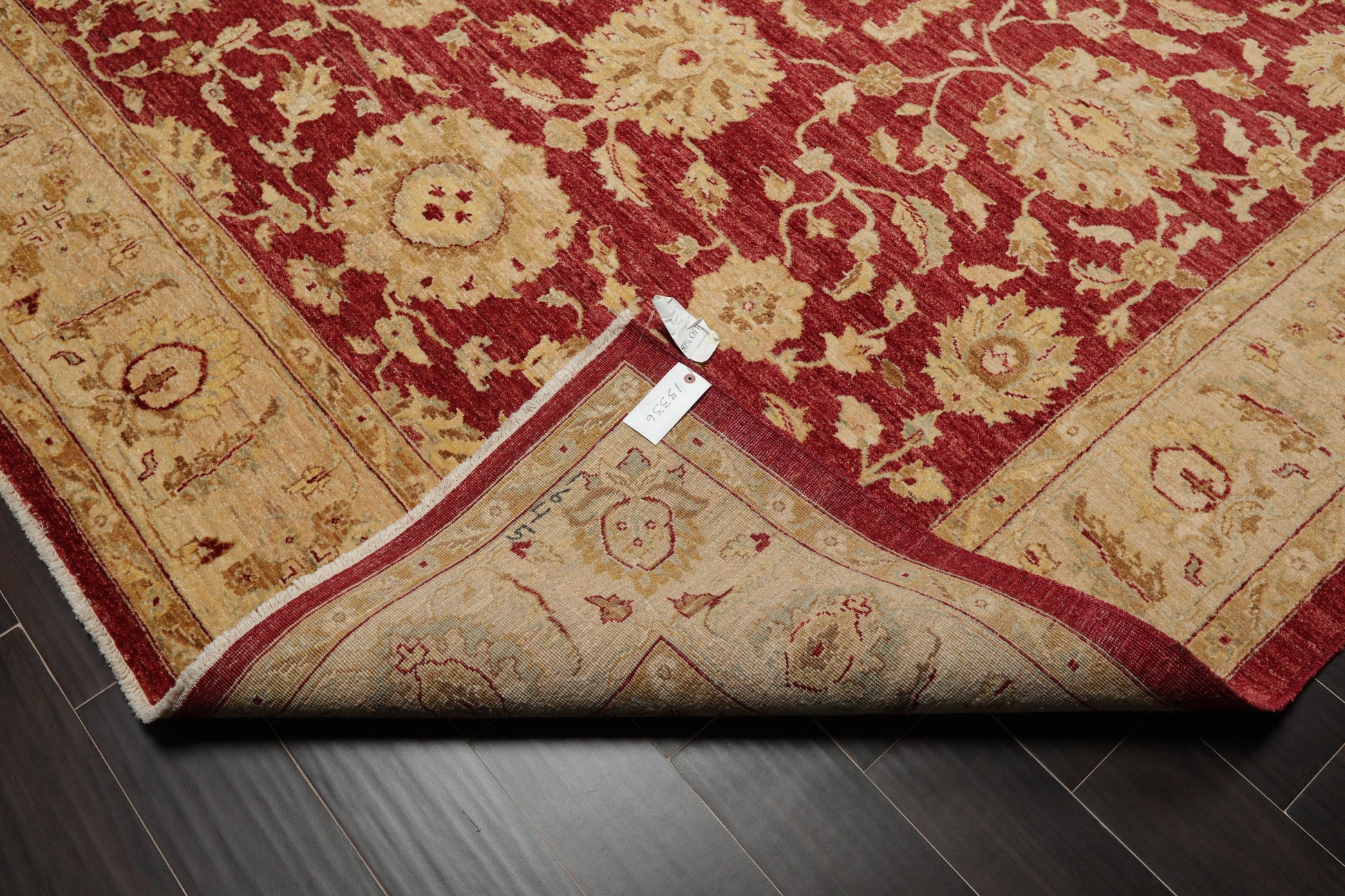 7'8" x 9'11" Hand Knotted Border Stone Wash Peshawar Vegetable Dye Area Rug Rusty Red-4
