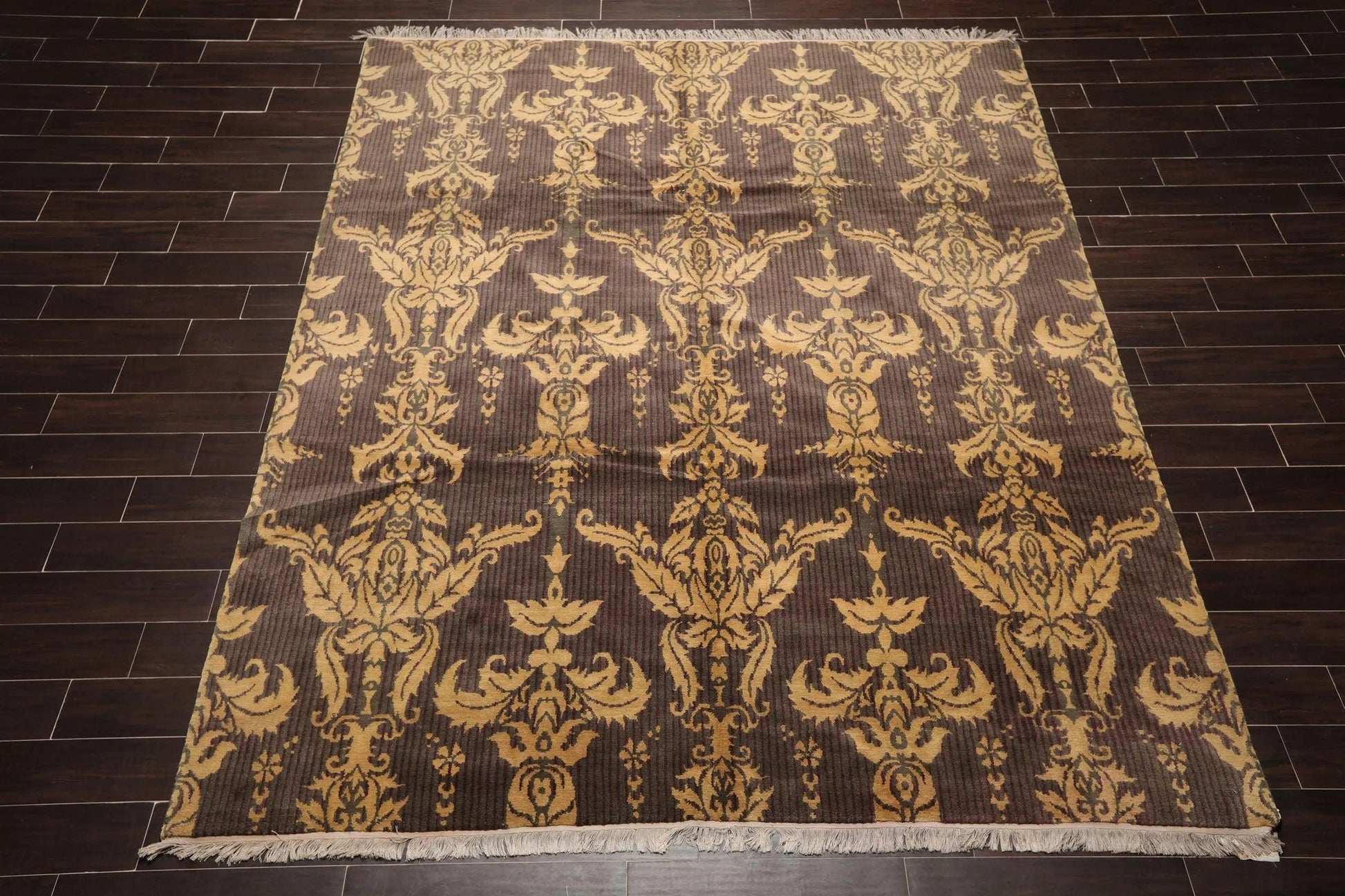 8' x 10' Hand Knotted 100% Wool Tibetan Oriental Area Rug Transitional Gray-1