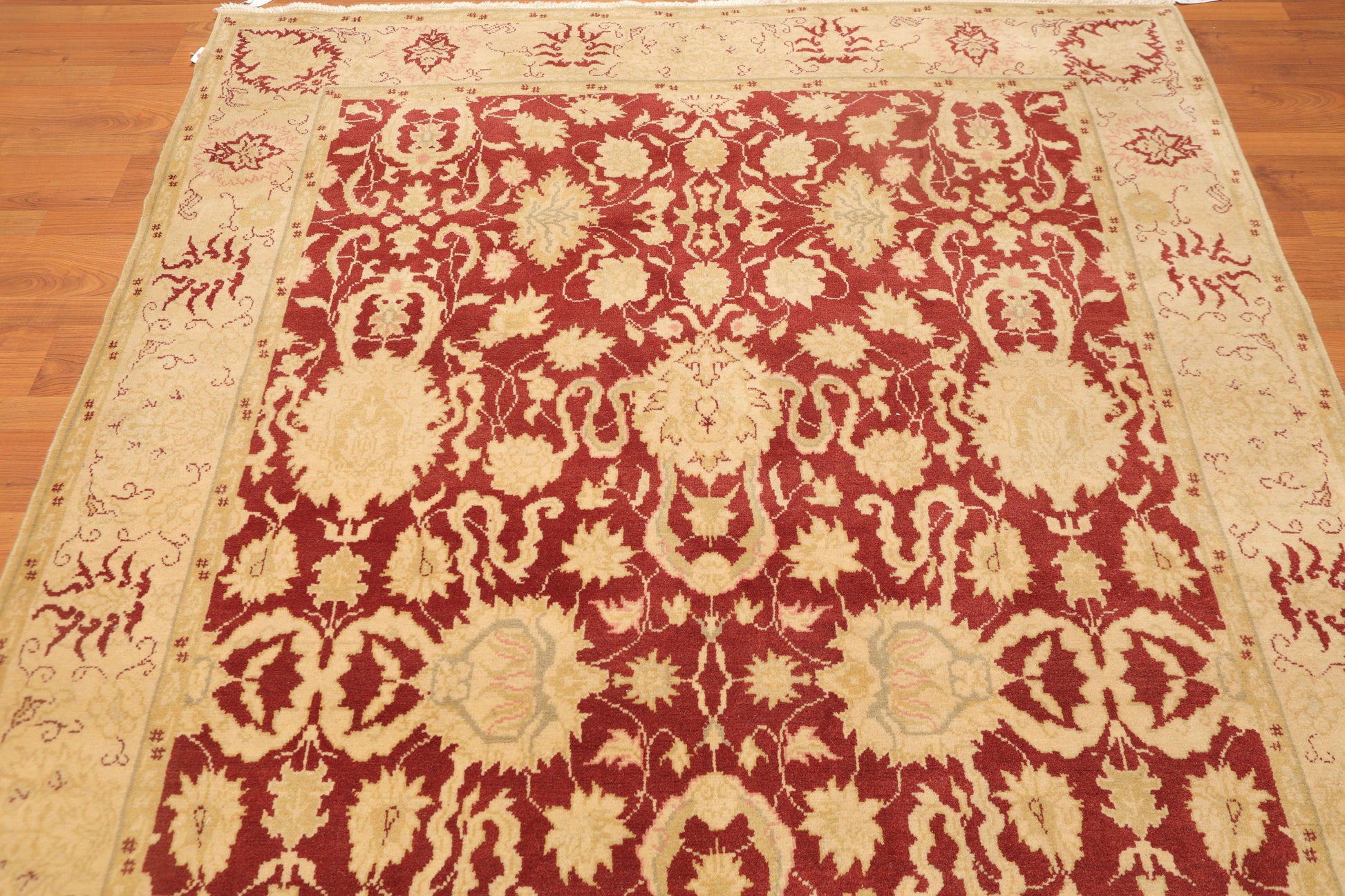 5'11" x 8’10" Hand Knotted Traditional Oushak Wool Oriental Area Rug Maroon-4