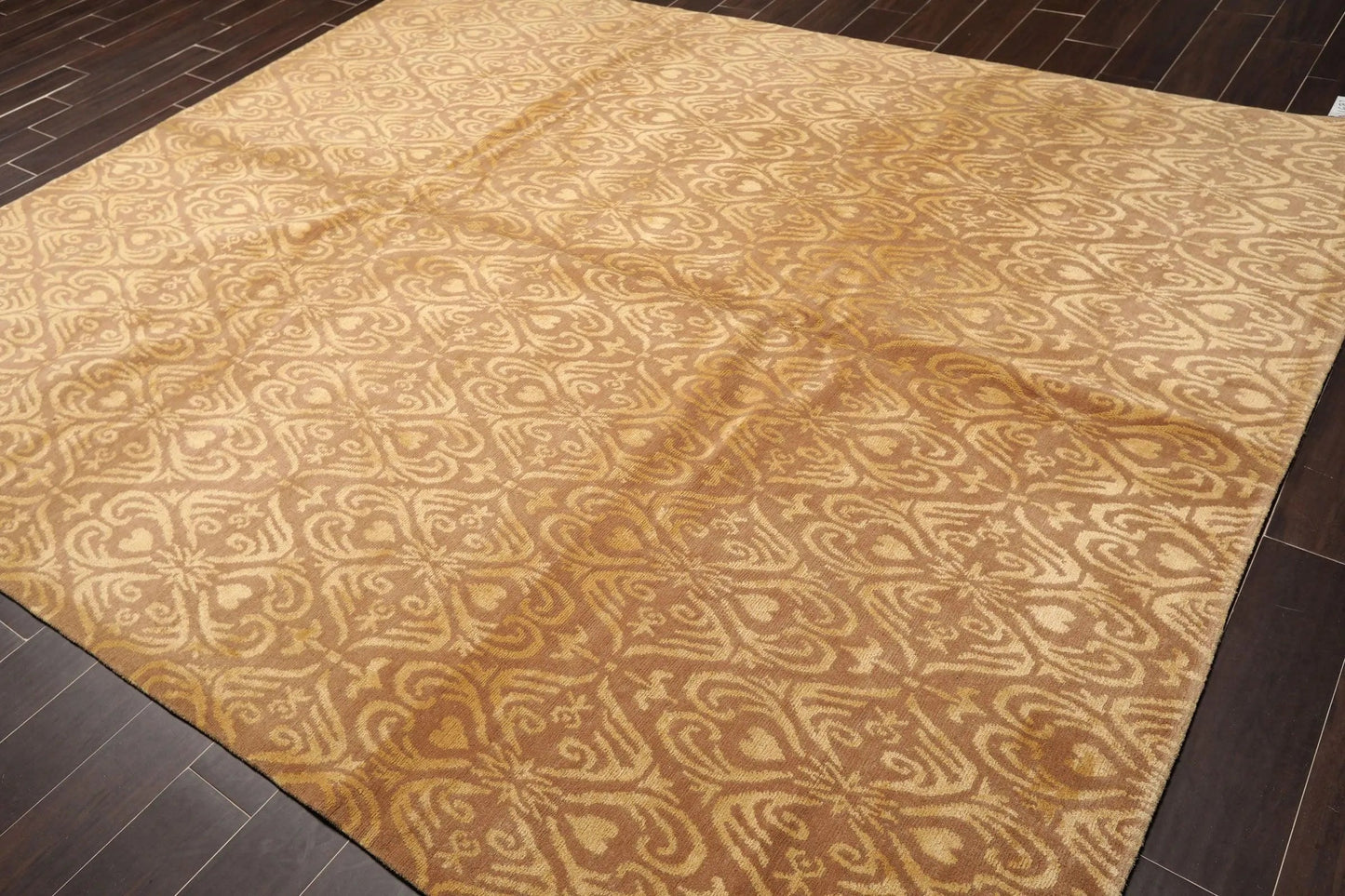 8'x10' Hand Knotted Wool & Silk Tibetan Oriental Area Rug Transitional Tan-2