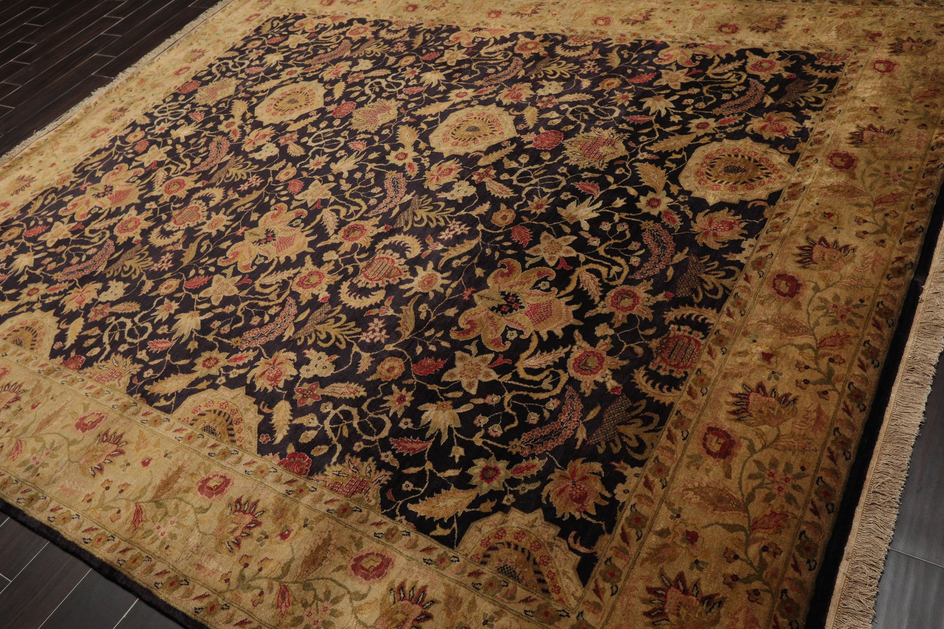 8'2" x 9'10" Hand Knotted Wool Agra 250 KPSI S.fine Veg dyes Area Rug Charcoal-2