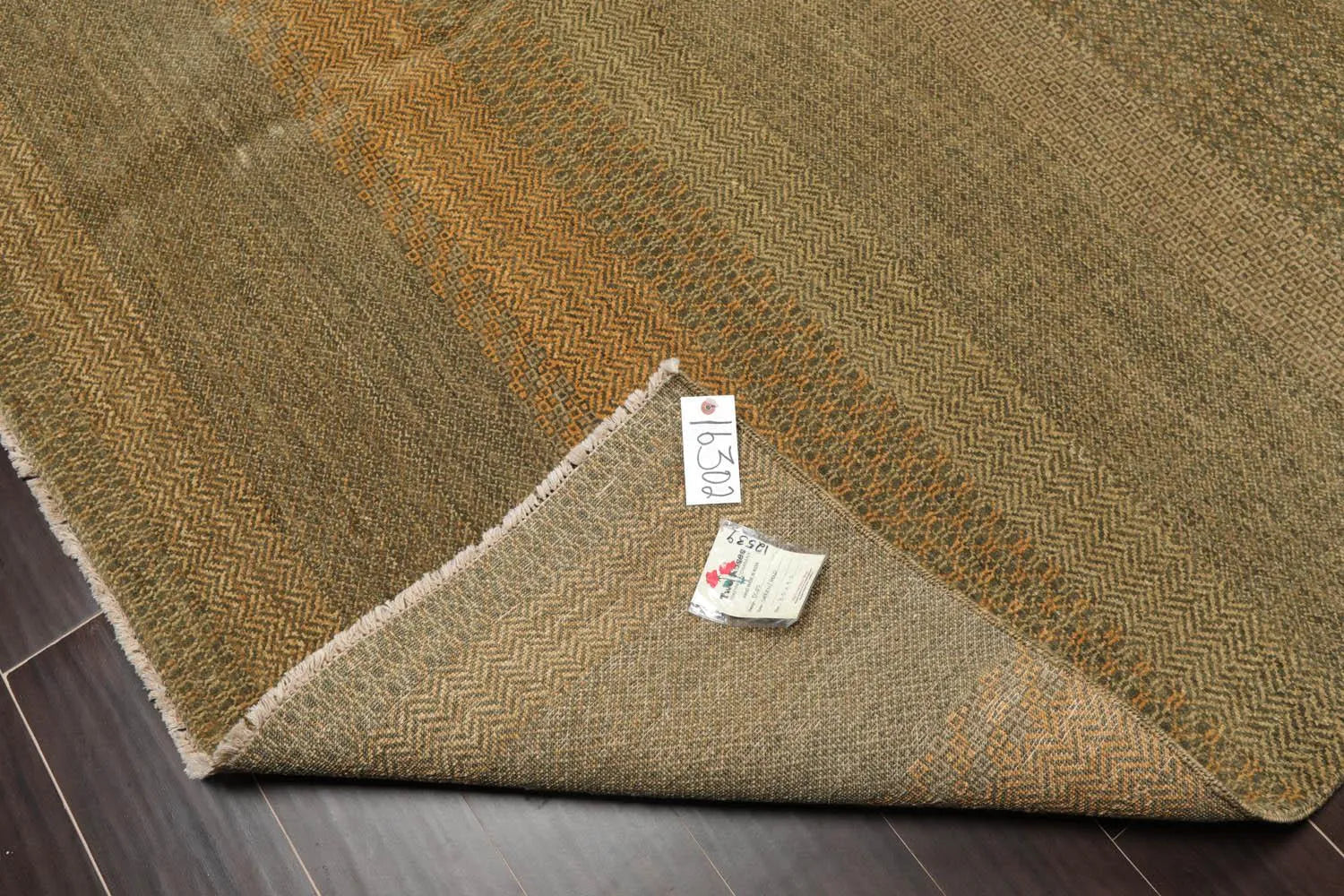 8' x 10' Hand Knotted Wool Tibetan Area Rug Moss Gold-4