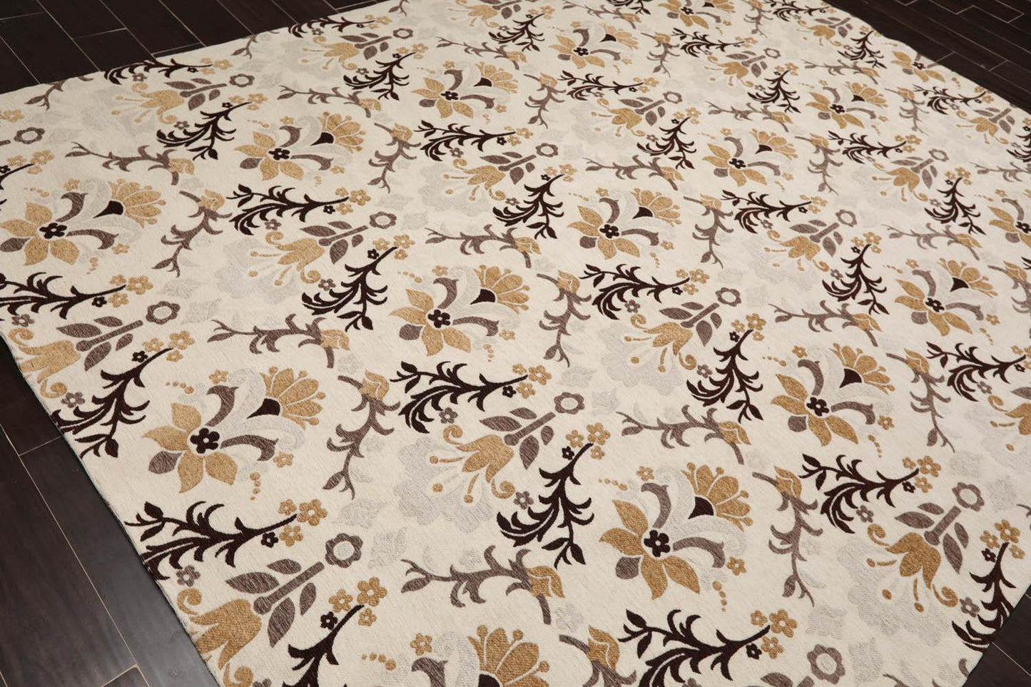 7'9” x 9'9" Transitional Floral Oriental Area Rug Beige, Brown-3