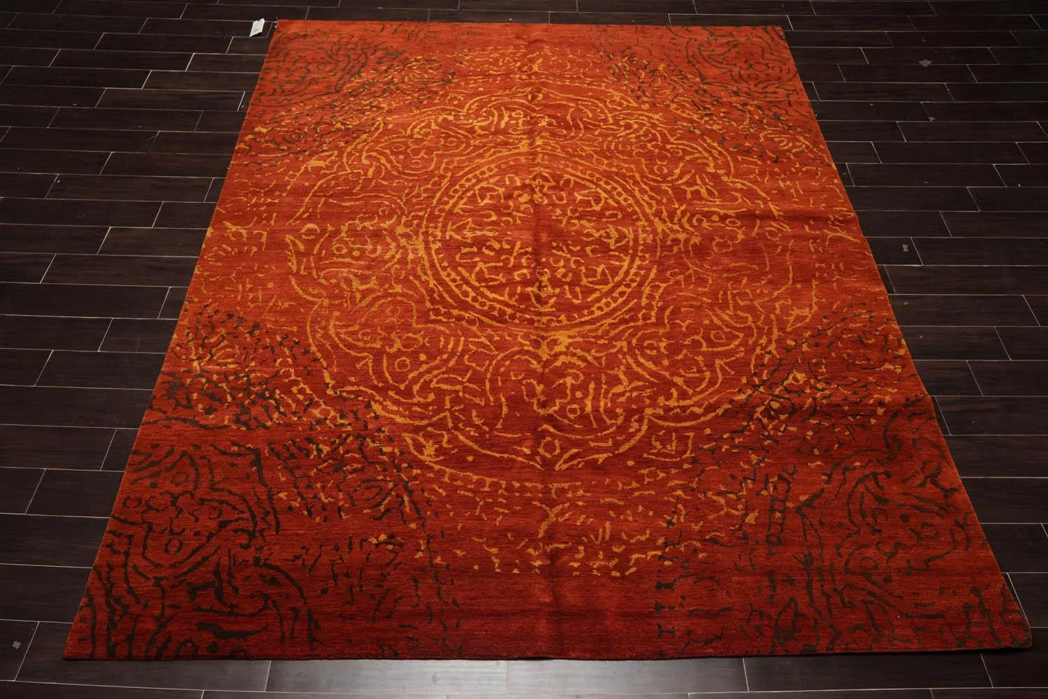 8'x10' Hand Knotted 100% Wool Tibetan Oriental Area Rug Terracotta-1