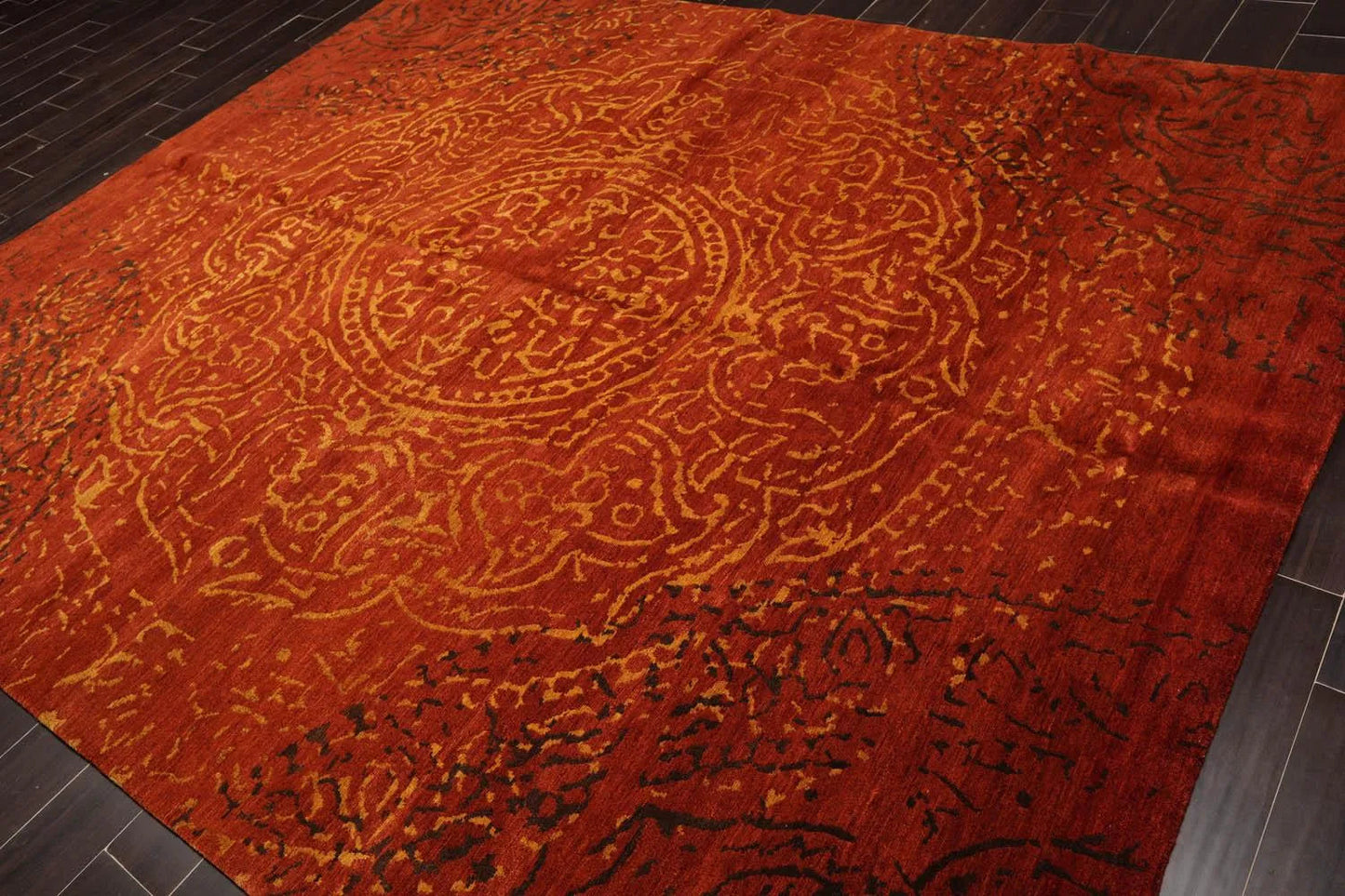 8'x10' Hand Knotted 100% Wool Tibetan Oriental Area Rug Terracotta-2