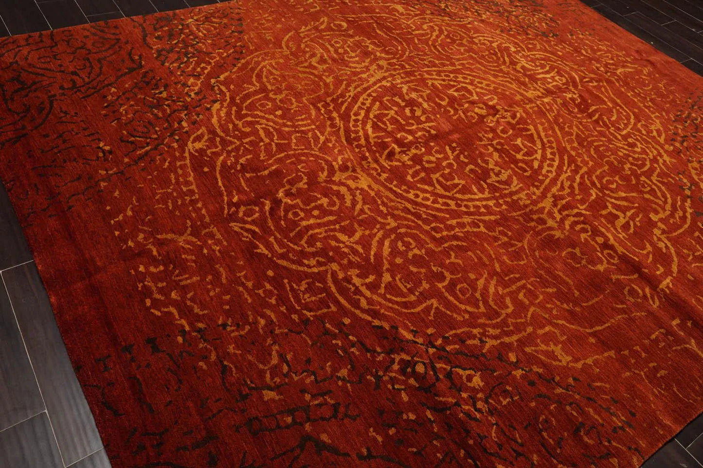 8'x10' Hand Knotted 100% Wool Tibetan Oriental Area Rug Terracotta-3