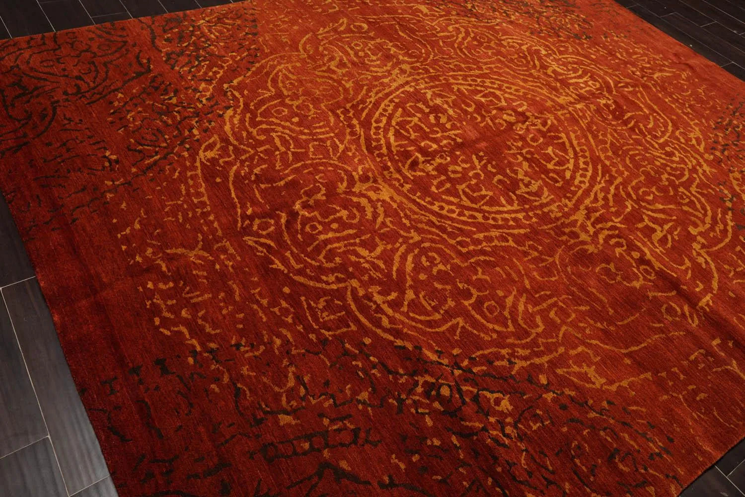 8'x10' Hand Knotted 100% Wool Tibetan Oriental Area Rug Terracotta-3