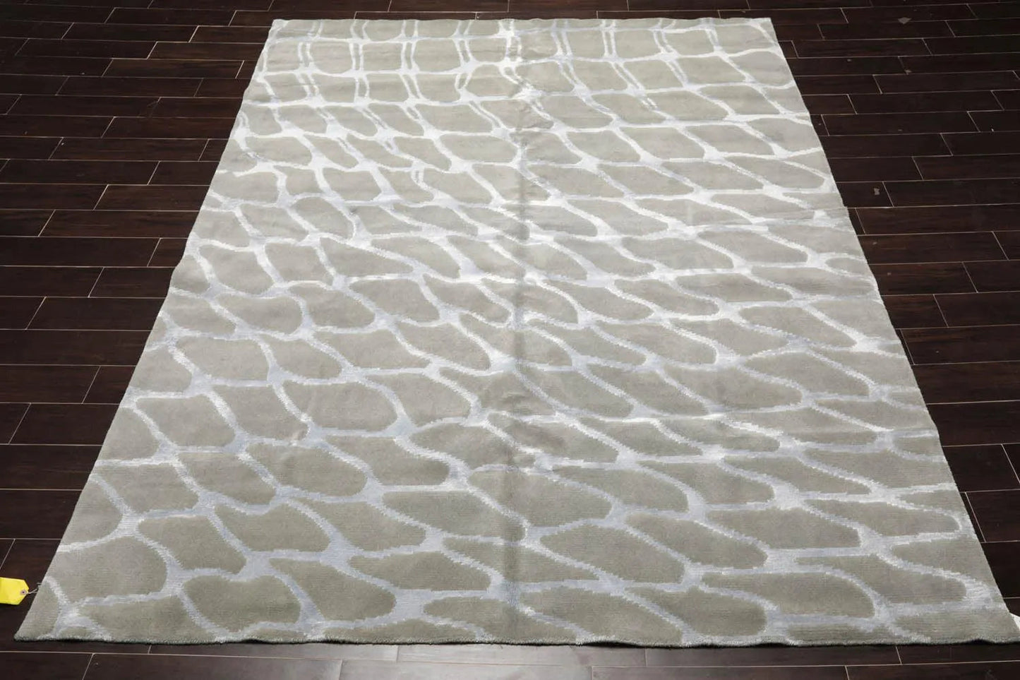 8x10 Gray Hand Knotted Wool & Bamboo Silk Tibetan Oriental Area Rug-1
