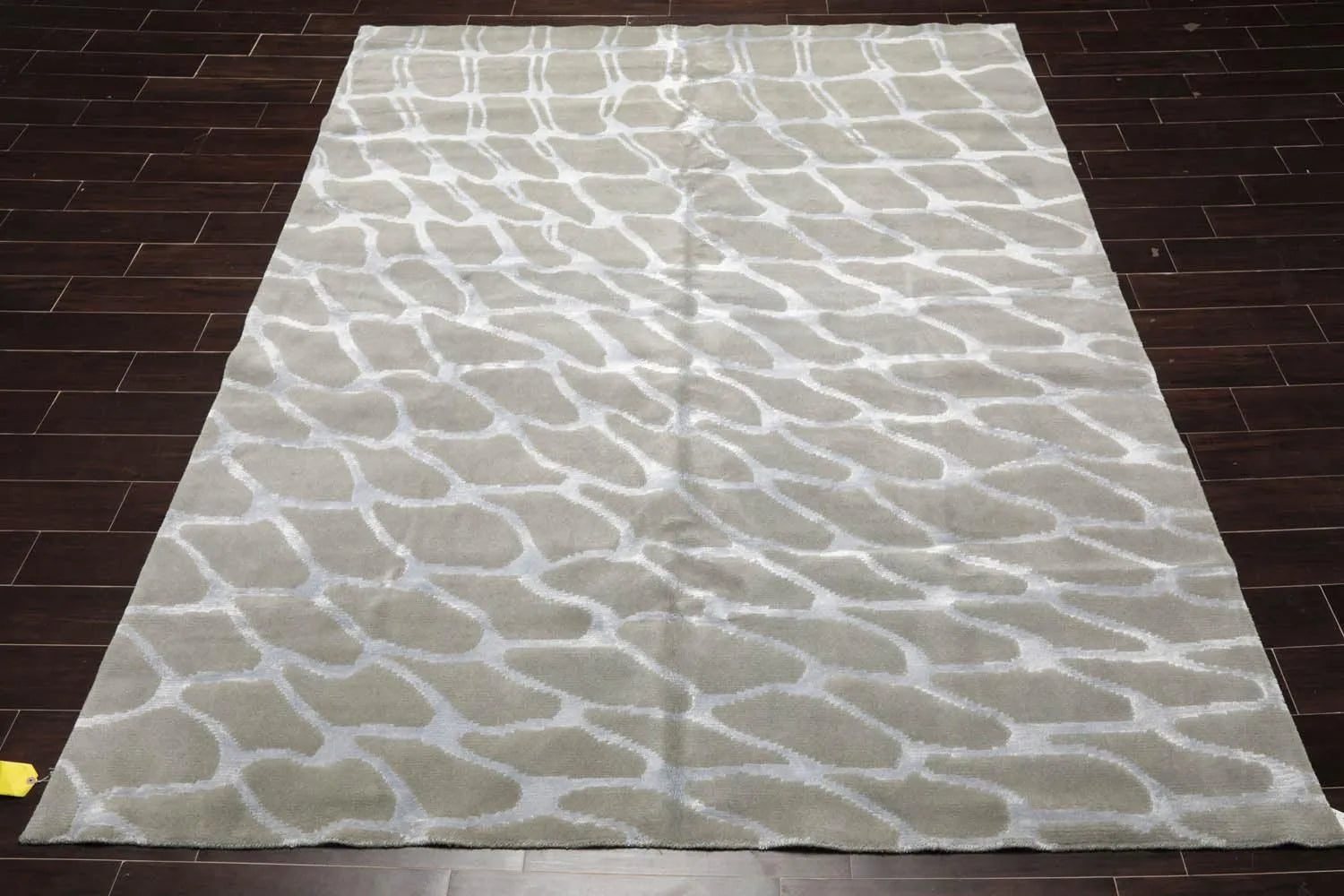 8x10 Gray Hand Knotted Wool & Bamboo Silk Tibetan Oriental Area Rug-1