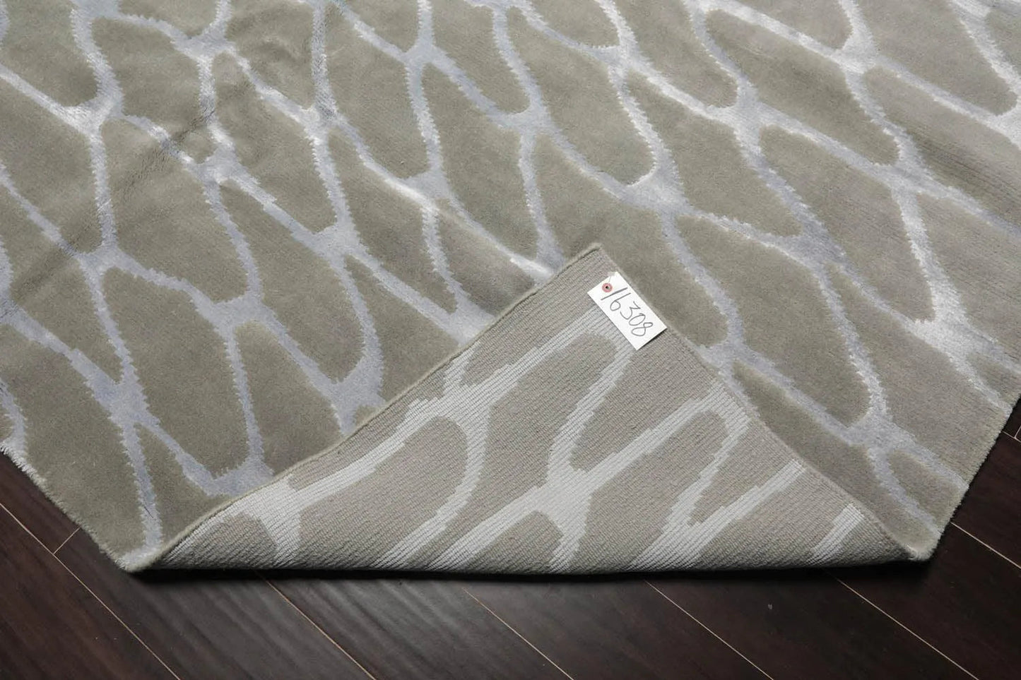 8x10 Gray Hand Knotted Wool & Bamboo Silk Tibetan Oriental Area Rug-4