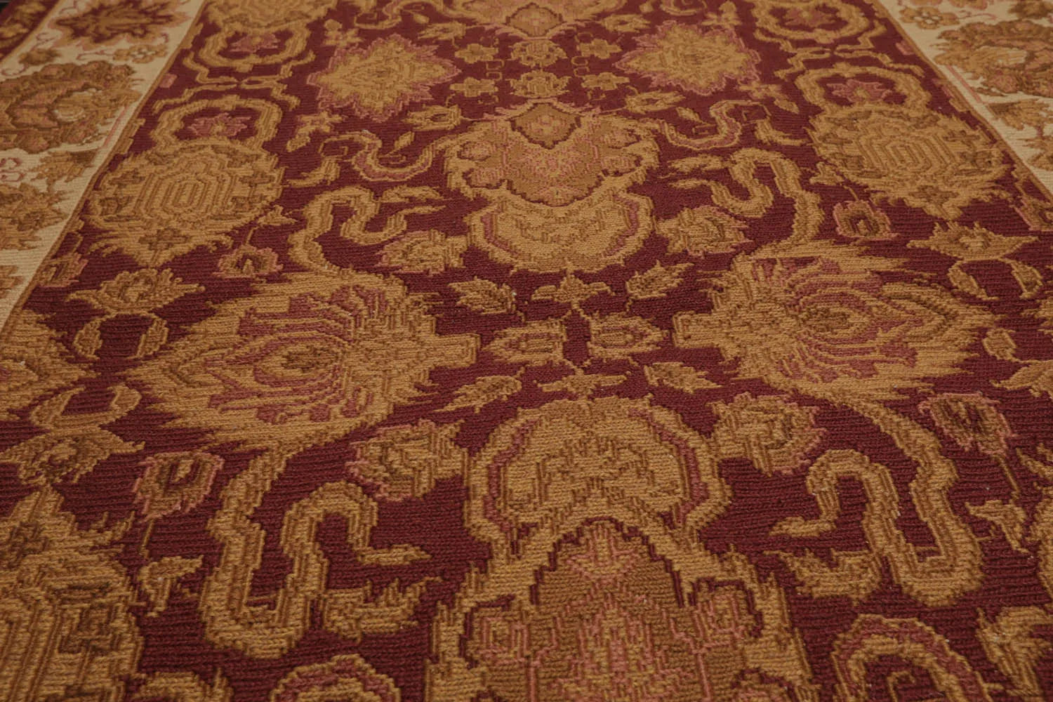 3' 6''x5' 6'' Hand Knotted Tibetan 100% Wool Reversible Soumak Traditional Oriental Area Rug Rust, Ivory Color-4