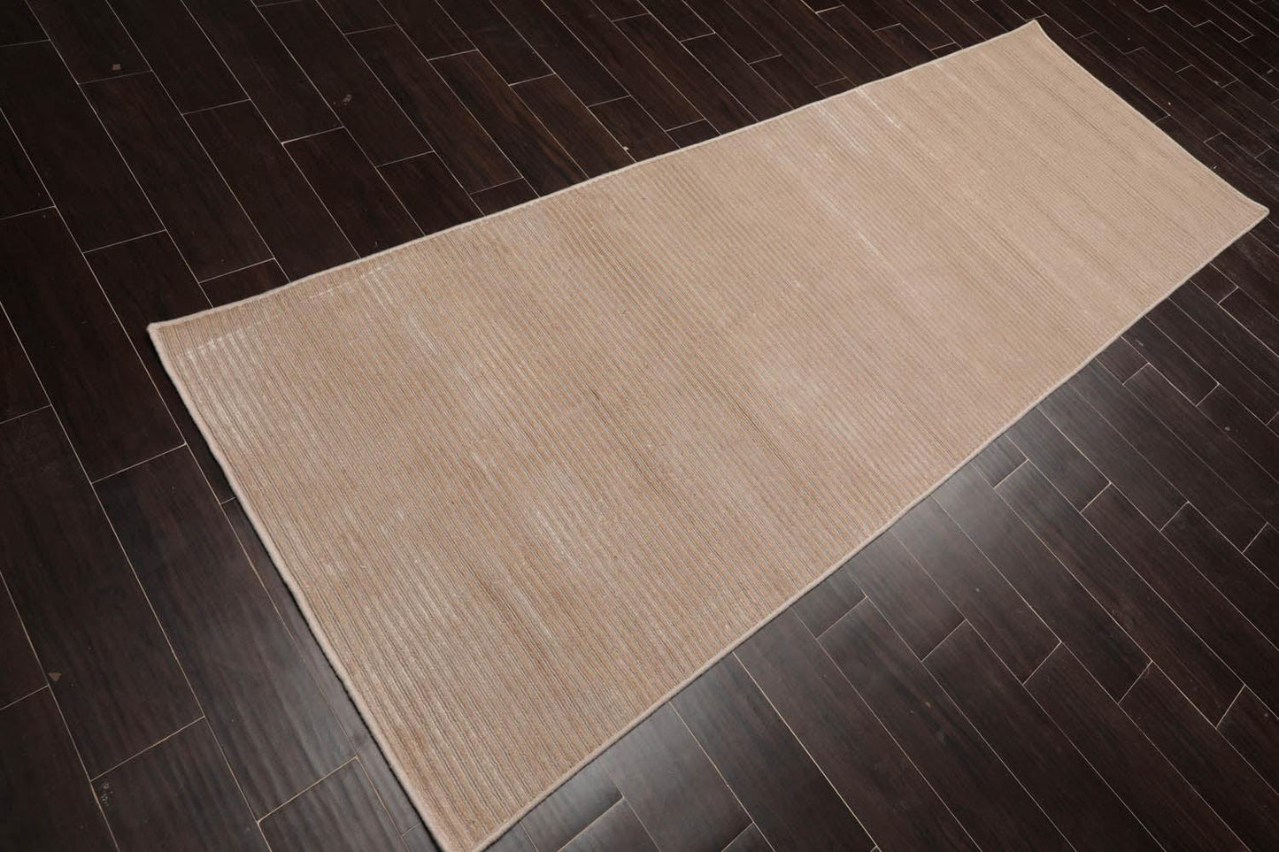 3'6" x 9'11” Runner Hand Knotted Wool & Viscose Tibetan Area Rug Beige-2
