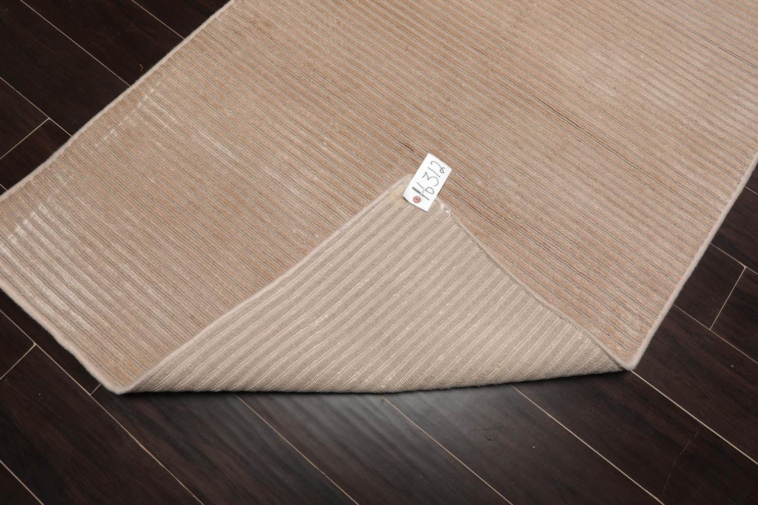 3'6" x 9'11” Runner Hand Knotted Wool & Viscose Tibetan Area Rug Beige-3