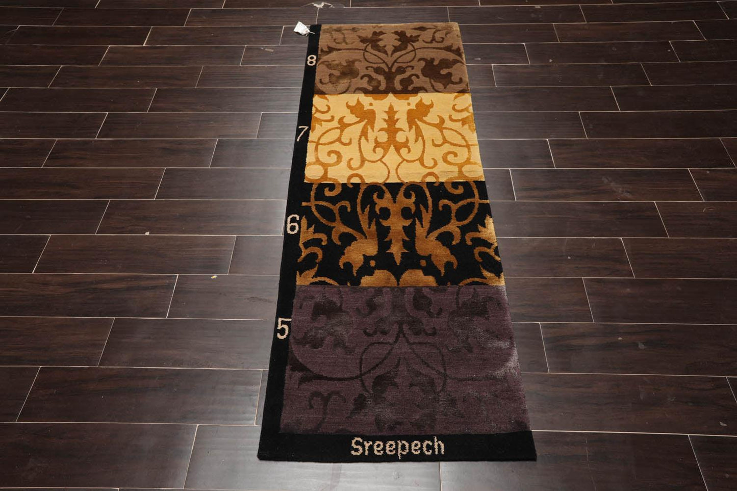 2'2” x 6'1" Runner Hand Knotted Wool & Silk Tibetan Area Rug Multi color-4