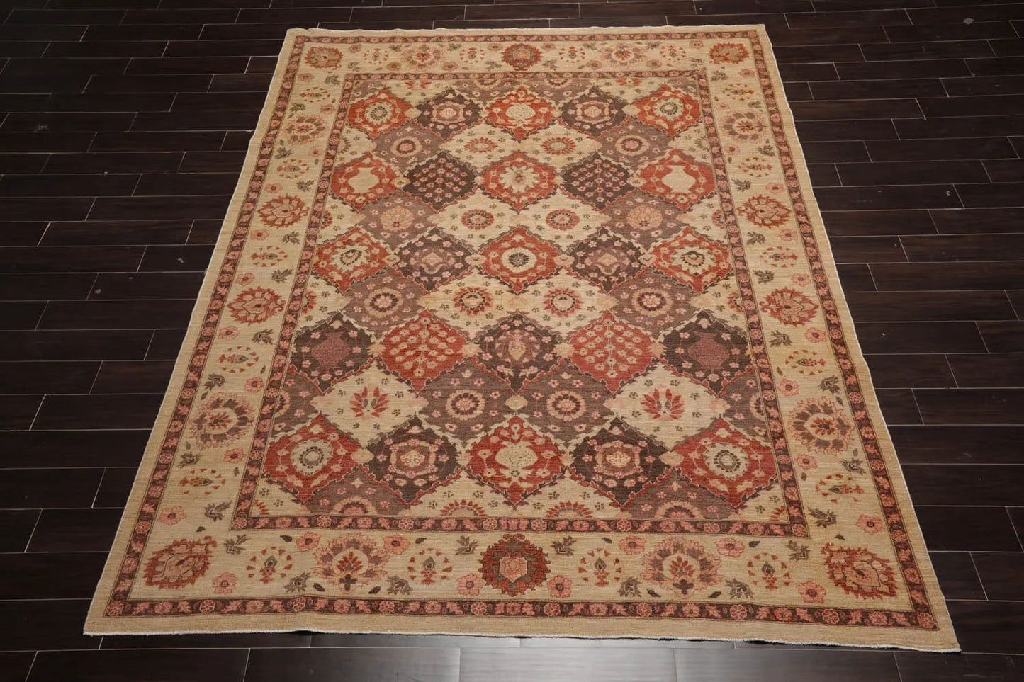 8' 1''x10' 2'' Hand Knotted 100% Wool Peshawar Traditional Oriental Area Rug Tan, Brown Color-2
