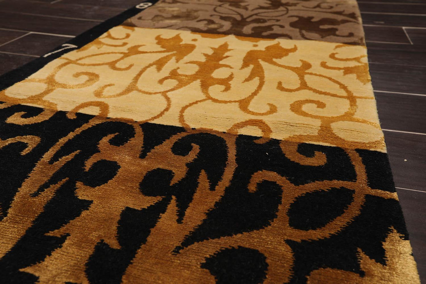 2'2” x 6'1" Runner Hand Knotted Wool & Silk Tibetan Area Rug Multi color-3