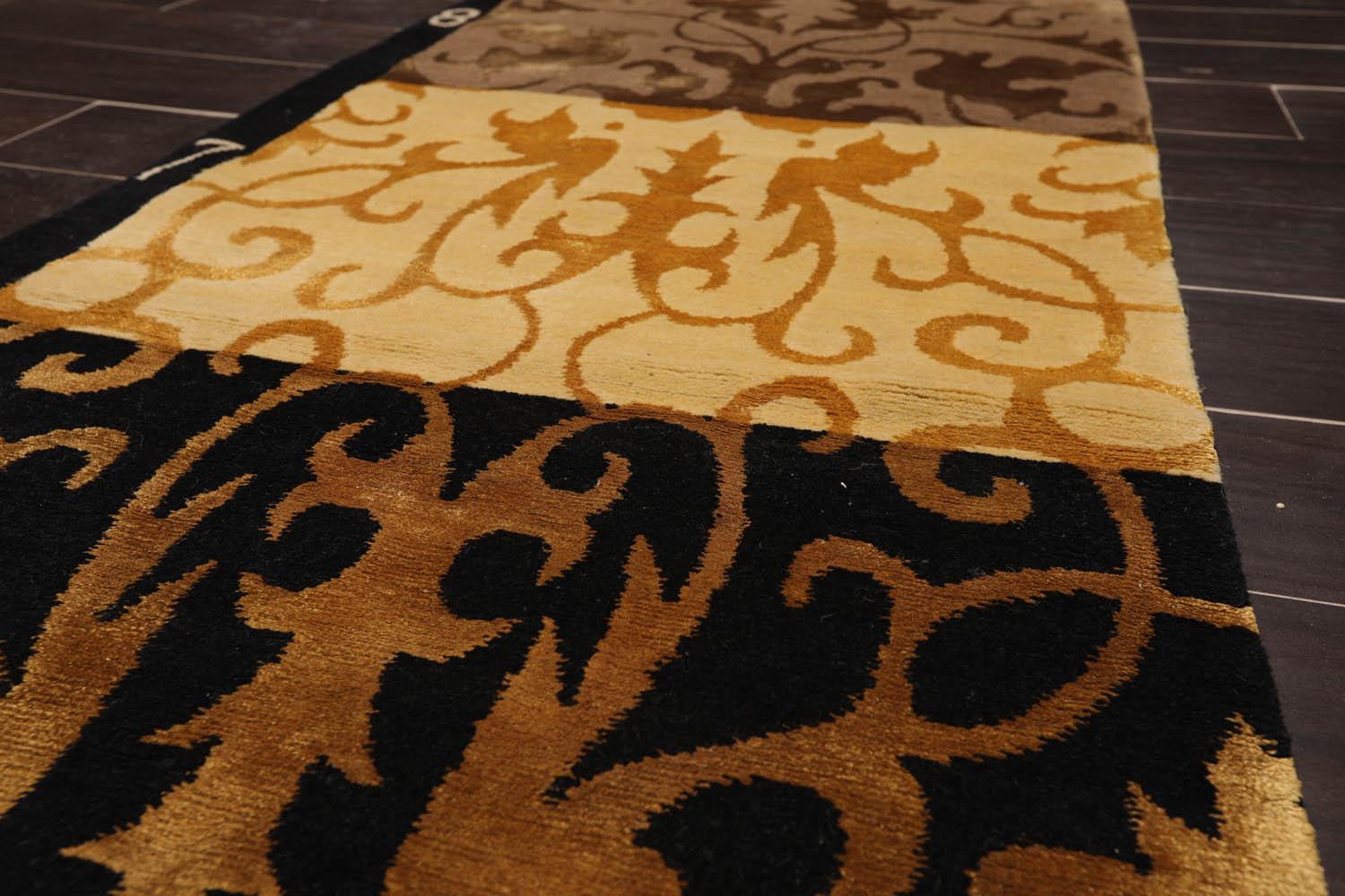 2'2” x 6'1" Runner Hand Knotted Wool & Silk Tibetan Area Rug Multi color-3
