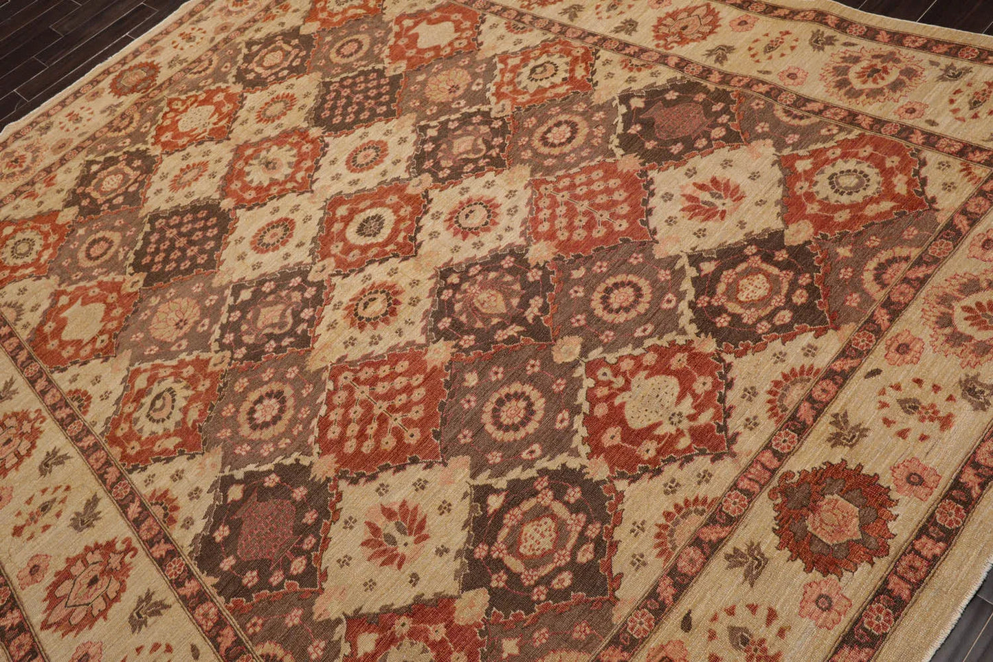 8' 1''x10' 2'' Hand Knotted 100% Wool Peshawar Traditional Oriental Area Rug Tan, Brown Color-3