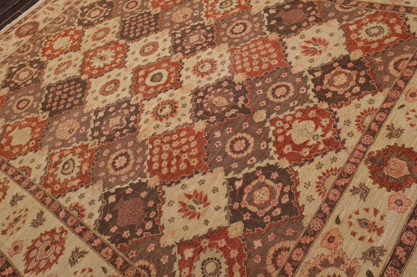 8' 1''x10' 2'' Hand Knotted 100% Wool Peshawar Traditional Oriental Area Rug Tan, Brown Color-4