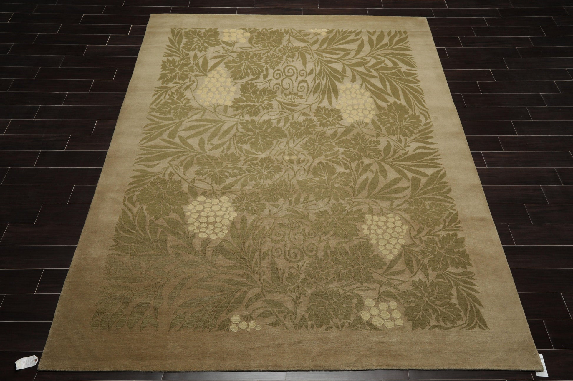 8'1" x 10' Hand Knotted Transitional Wool & Silk Tibetan Oriental Area Rug Moss-1