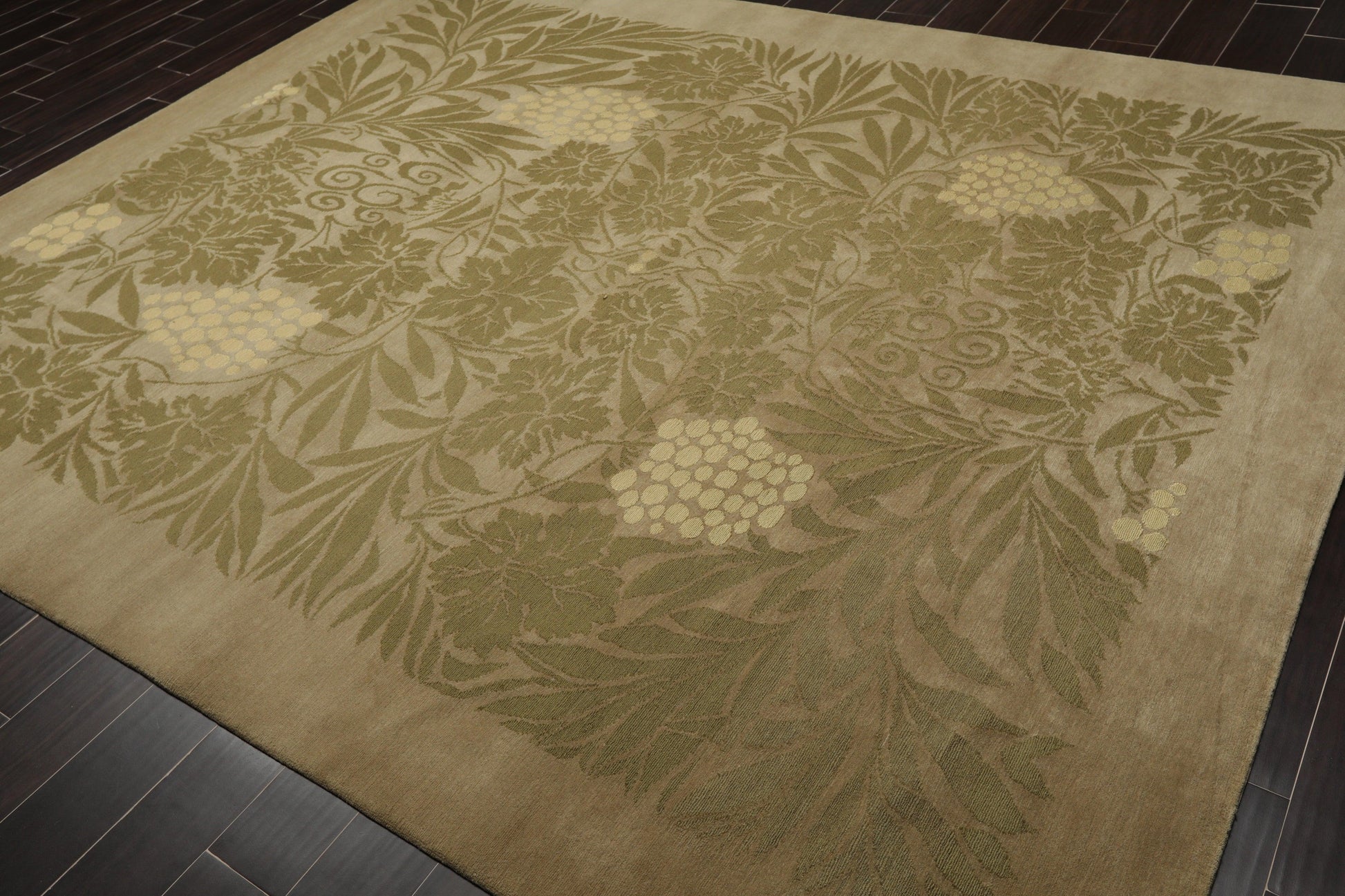 8'1" x 10' Hand Knotted Transitional Wool & Silk Tibetan Oriental Area Rug Moss-2