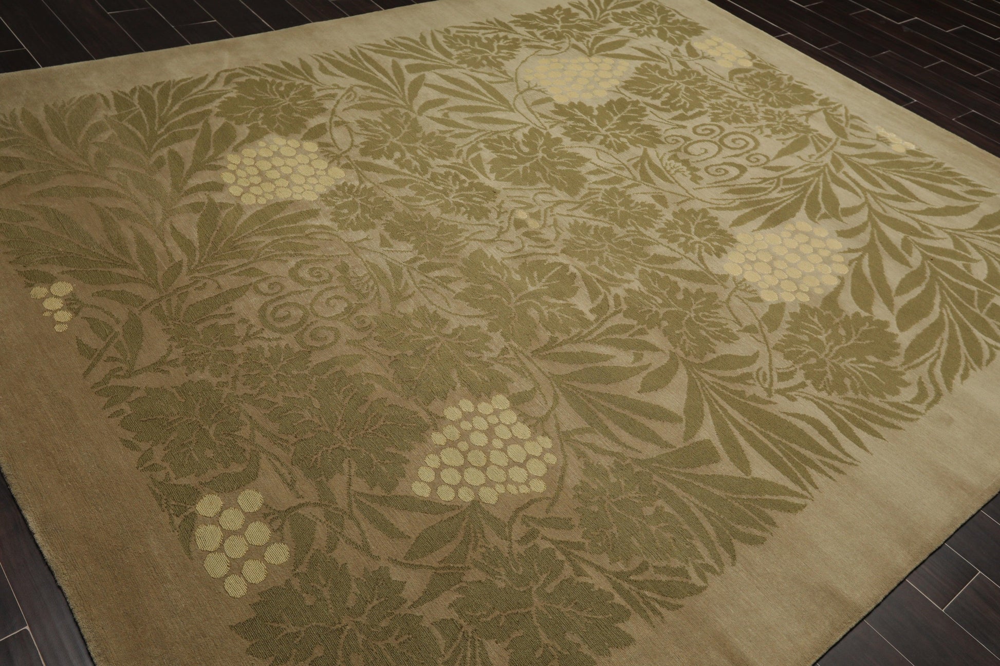 8'1" x 10' Hand Knotted Transitional Wool & Silk Tibetan Oriental Area Rug Moss-3