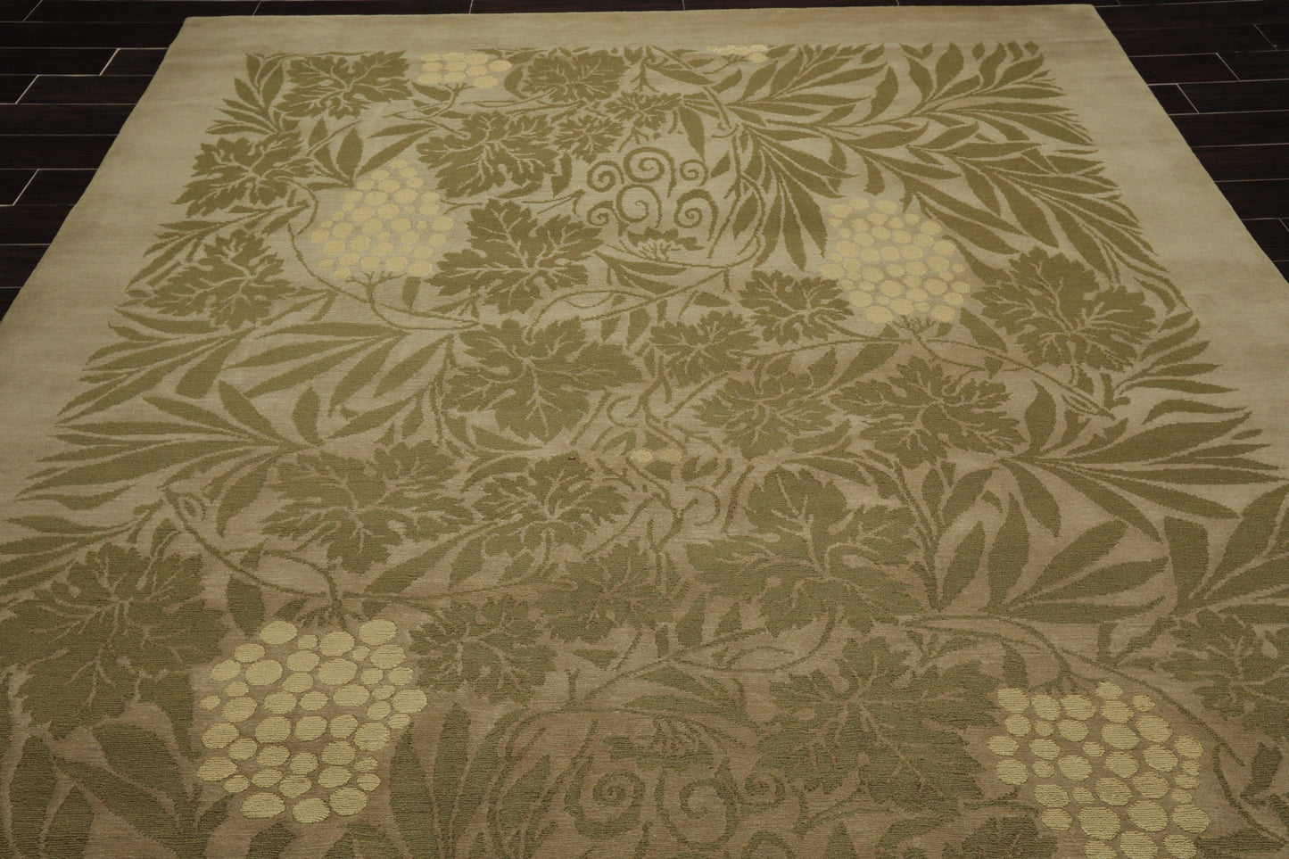 8'1" x 10' Hand Knotted Transitional Wool & Silk Tibetan Oriental Area Rug Moss-4