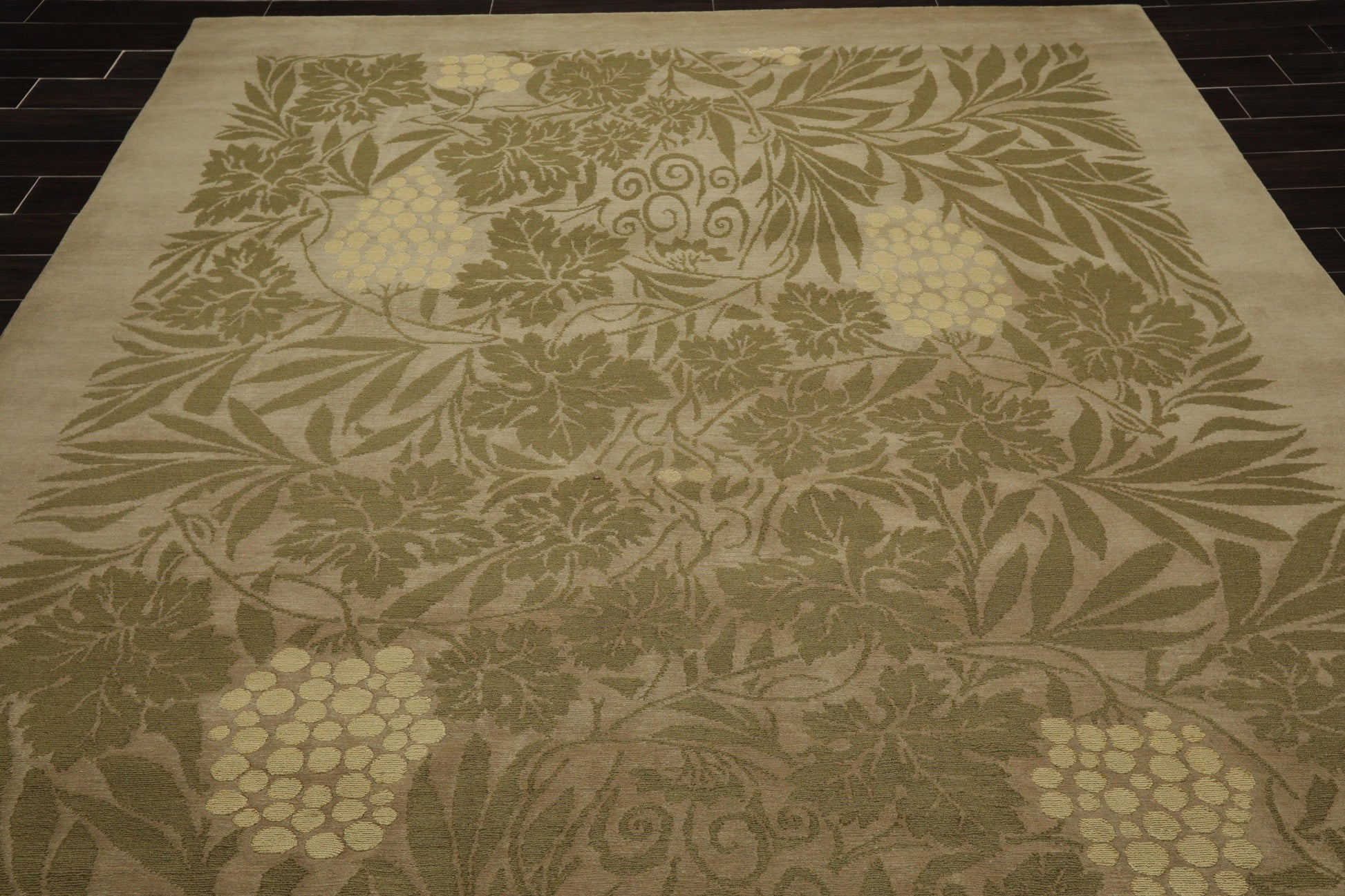 8'1" x 10' Hand Knotted Transitional Wool & Silk Tibetan Oriental Area Rug Moss-4