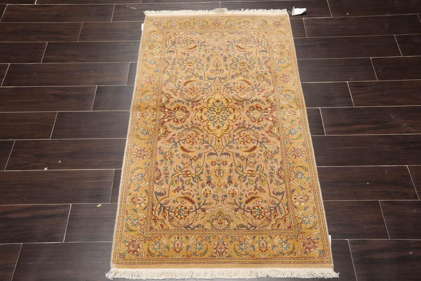 2'7" x 4'4" Hand Knotted 100% Wool Pak Persian 250 KPSI Oriental Area Rug Tan-1