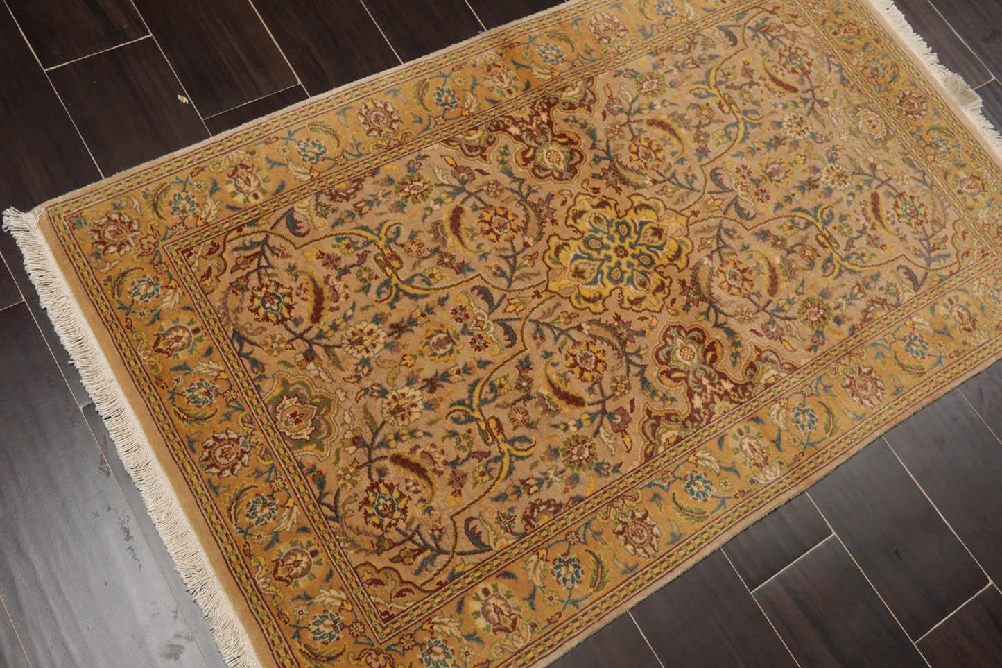 2'7" x 4'4" Hand Knotted 100% Wool Pak Persian 250 KPSI Oriental Area Rug Tan-3