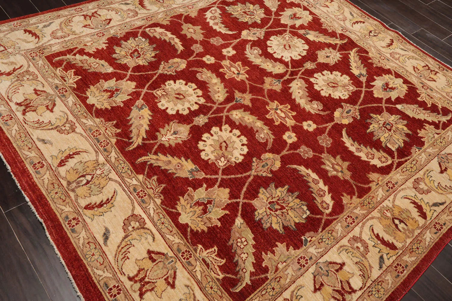 6x9 Rust, Beige Hand Knotted Persian 100% Wool Chobi Peshawar Traditional  Oriental Area Rug-4